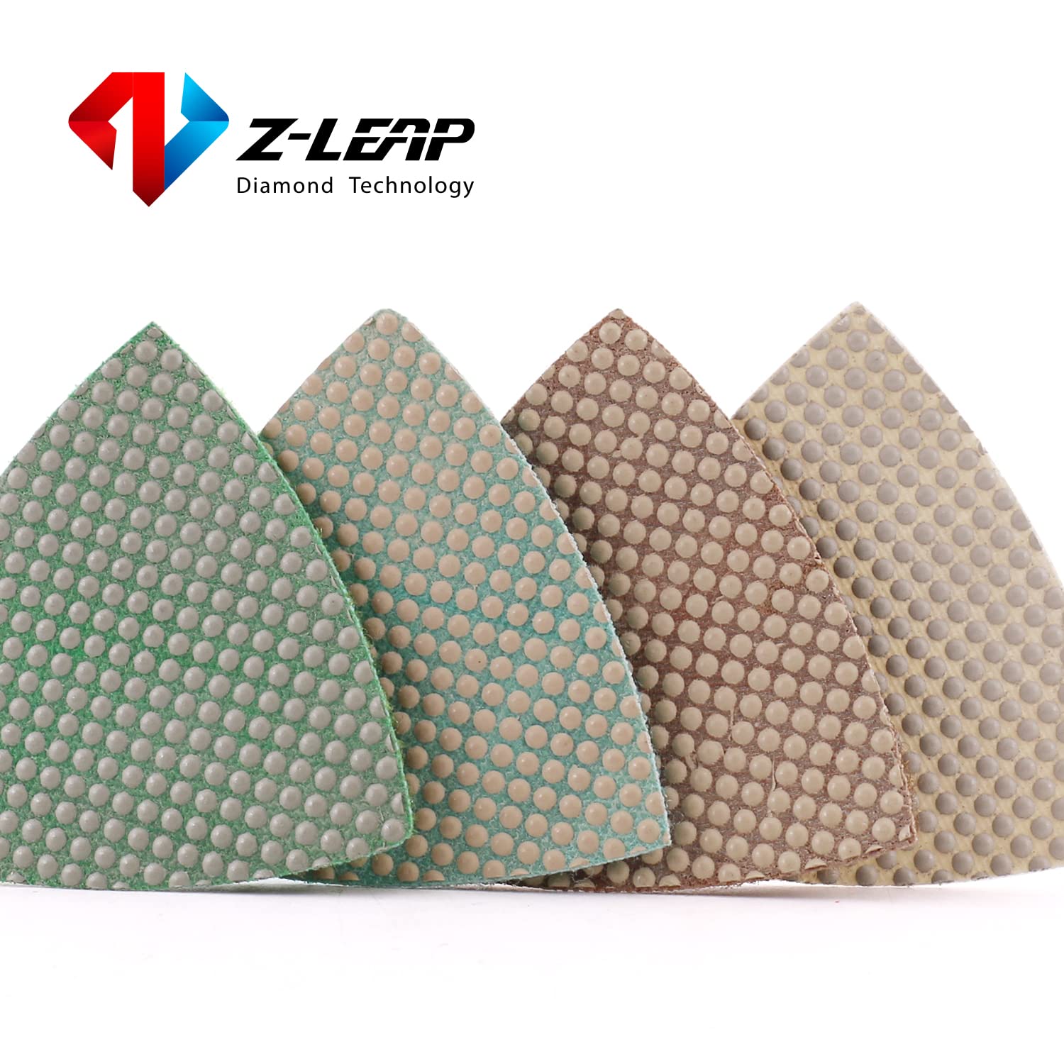 Z-LEAP Triangle Resin Sandpaper Sheet Discs Sanding Pads for for Grinding Stone Glass Ceramic 3"(80mm) Mix Grit/4pcs - Image 4