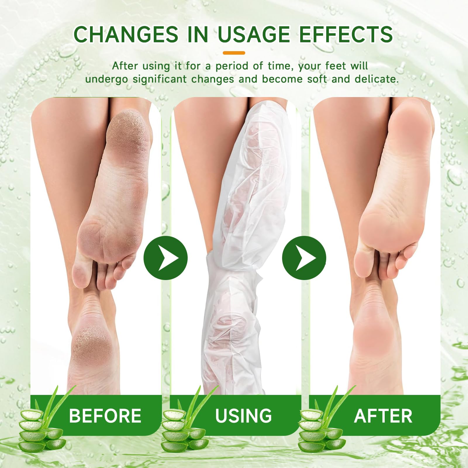 6 Paires Masque Peeling Pied, Masque Pieds, Aloe Vera Masque Pieds Exfoliant, Masque Pieds Nourrissant Hydratant, Masque Pieds Très Secs et Abîmés, Masque Exfoliant Pied pour Femmes Hommes