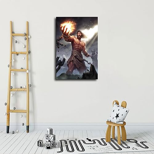 Miniatura 3 de Pósteres de mitología griega Prometeo de los dioses griegos antiguos y arte de pared, impresiones en lienzo enmarcadas y sin marco (sin marco, 24 x