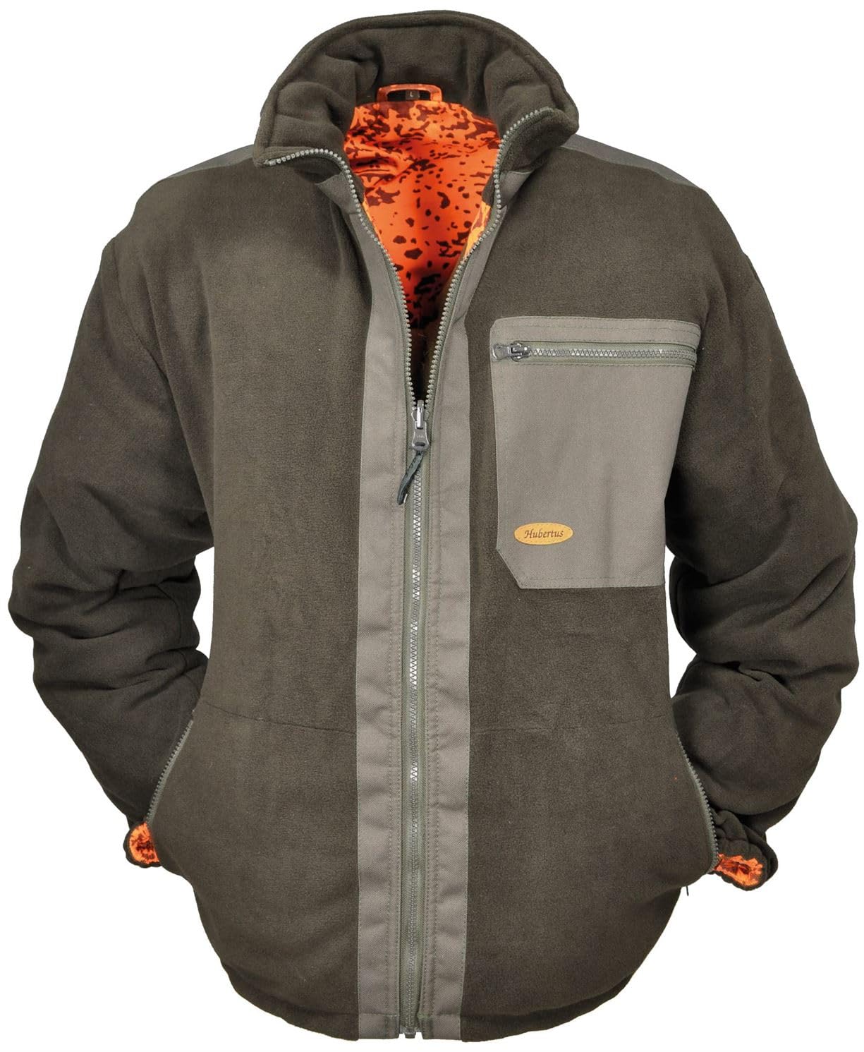 Hubertus Wendefleecejacke Oliv/Signalcamo 6XL
