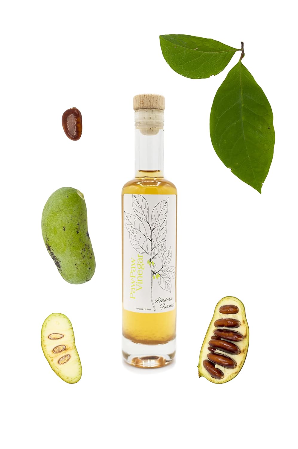Lindera Farms Pawpaw Vinegar- 200mL (6.76oz) bottle