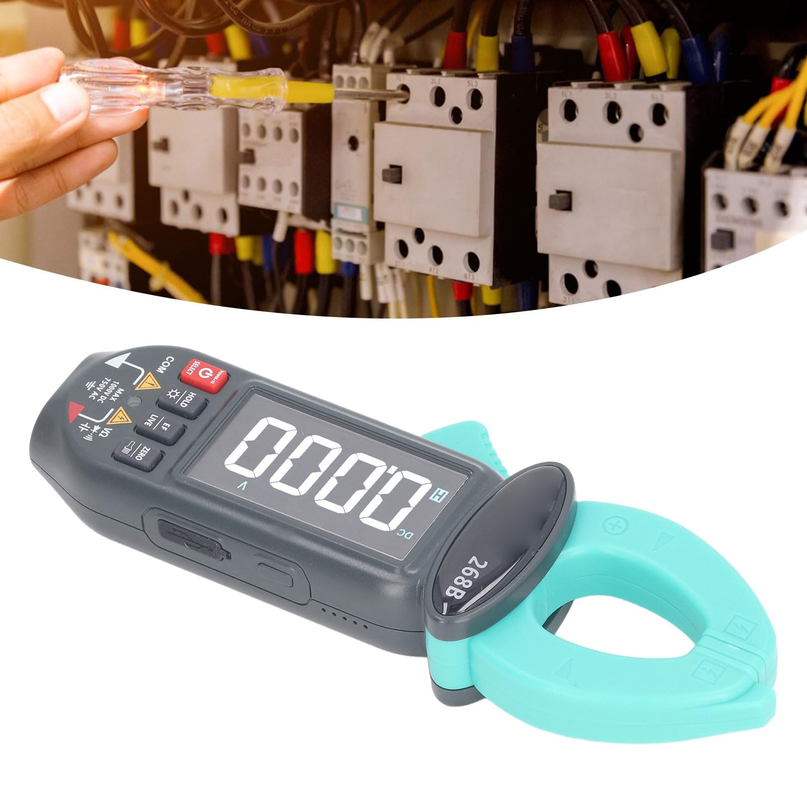 Socobeta Pinza Amperimétrica Digital Multímetro Versátil para Frecuencia de Capacitancia de Resistencia de Voltaje de Corriente CA CC - Ideal para Técnicos y Entusiastas - ABS Duradero - 1 Unidad