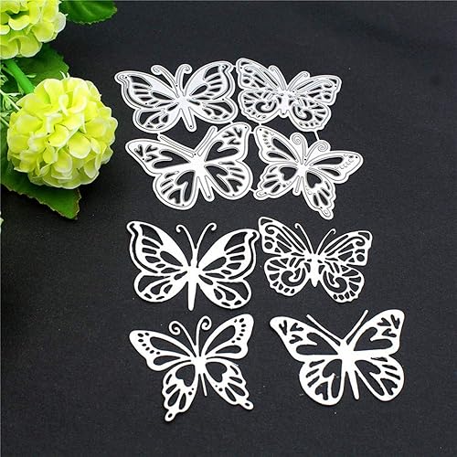 Miniatura 5 de 4 troqueles de corte de metal con diseño de mariposa para hacer tarjetas, herramientas de troqueles de mariposa de acero al carbono para