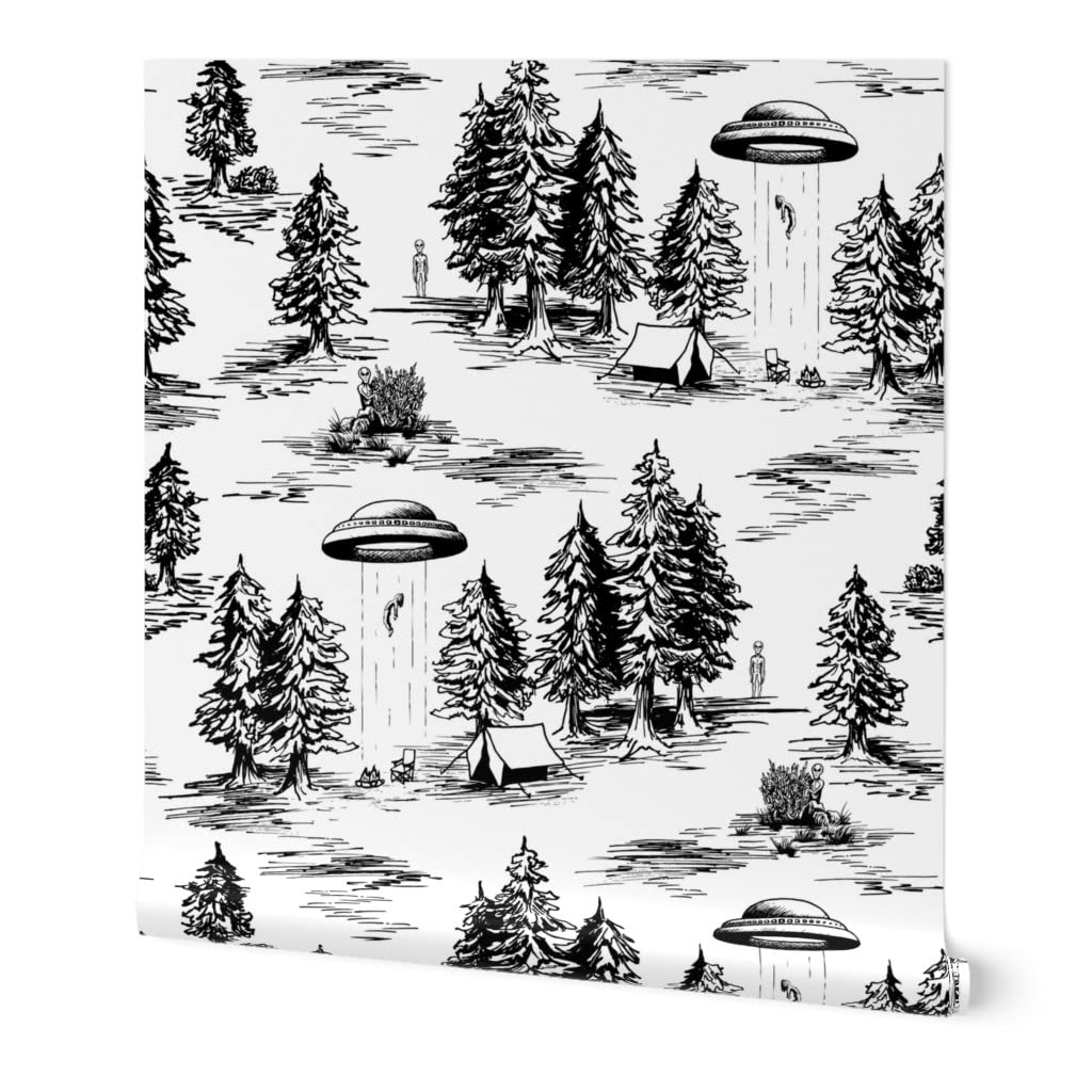 Spoonflower UFO Whimsical Large PVC-Free Type II Professional Wallpaper