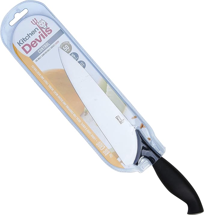 Kitchen Devils Control 20cm Large Cooks Knife 603004, Black Amazon.co