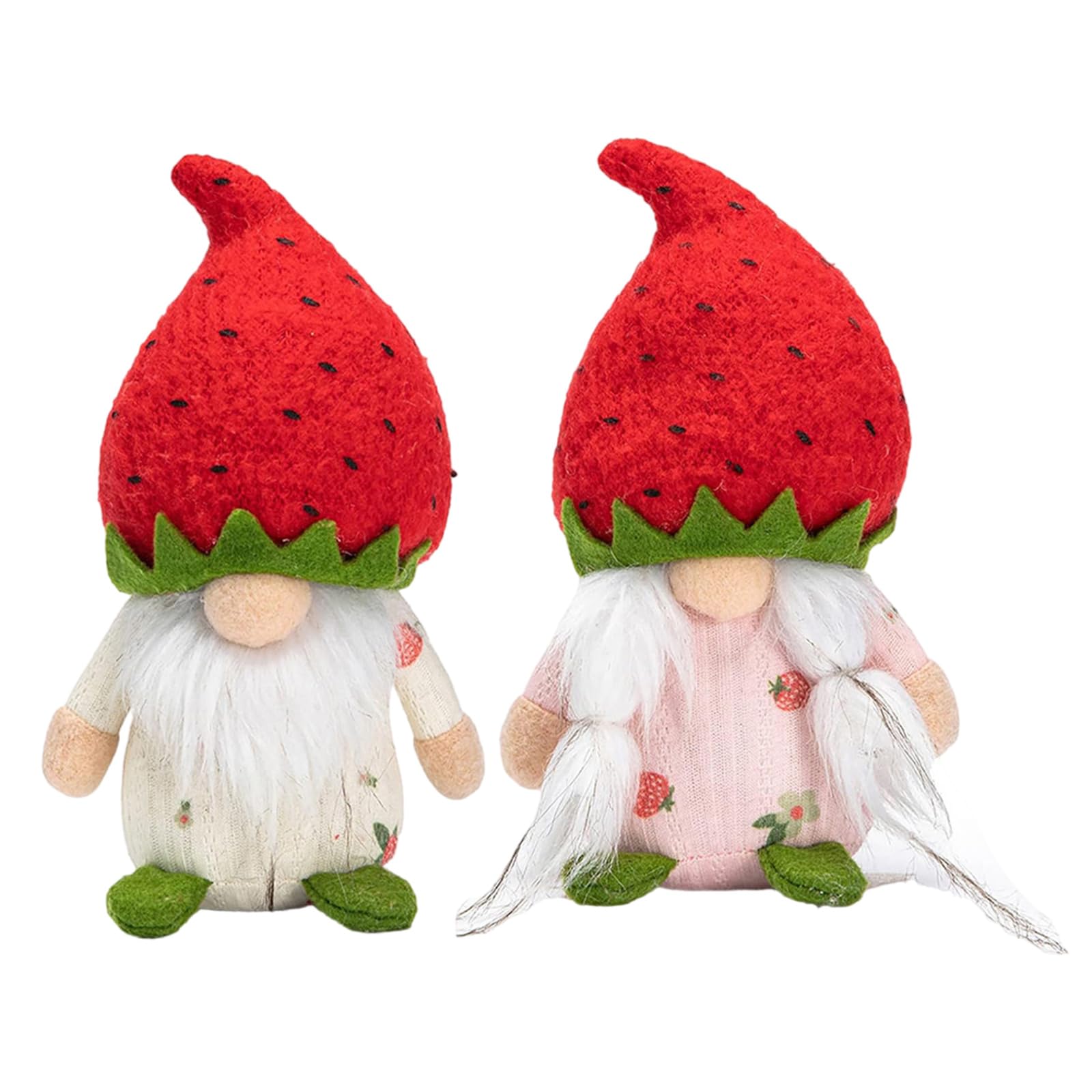 Jazuaiao Festival Strawberrys Rudolphs Dolls Pair with Without Face Figures Colorful Desk and Shelf Decoration Craft Supplies Rudolphs Toy
