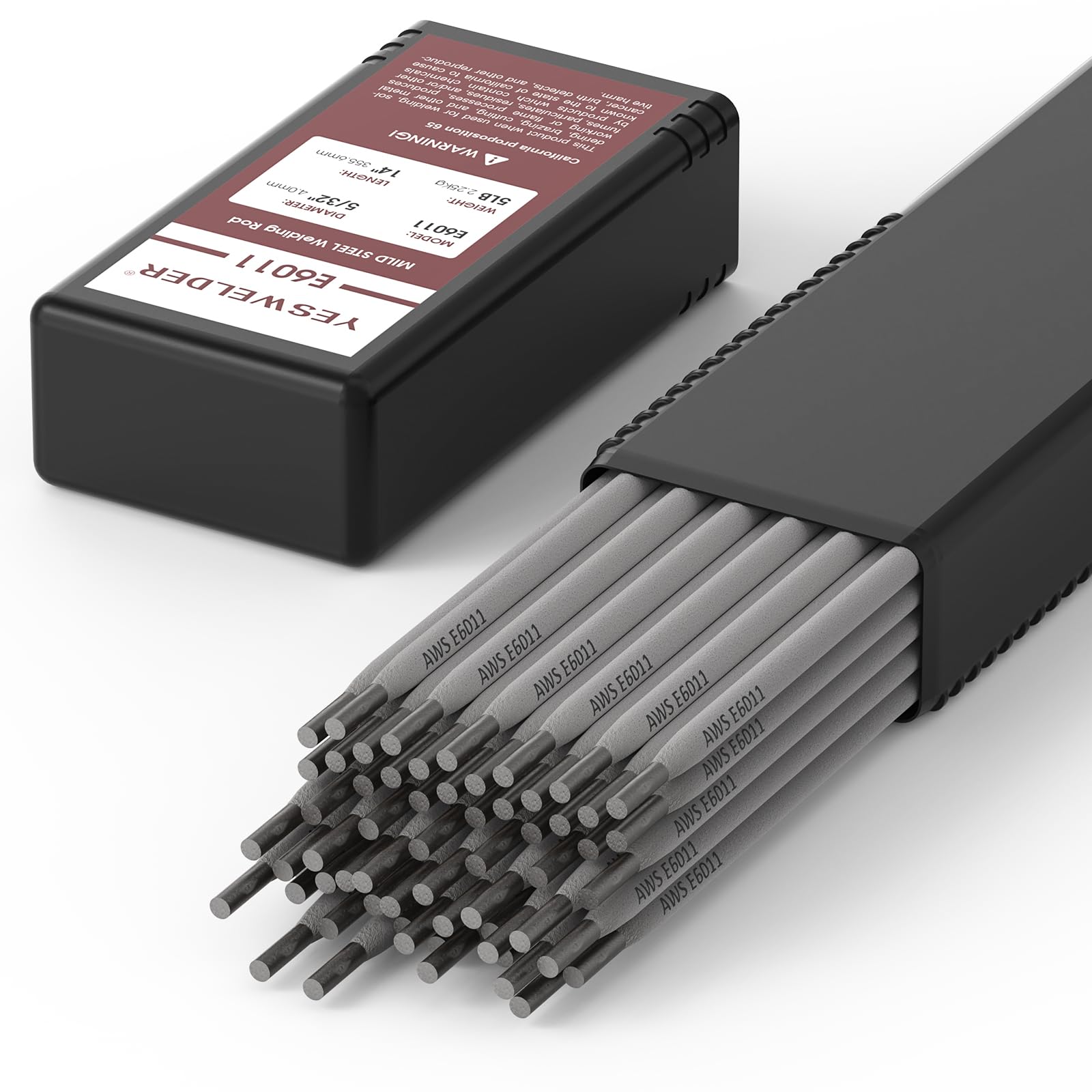 YESWELDER Electrodos de soldadura, varilla de soldadura de acero al carbono E6011 de 0,4 cm, 2,26 kg