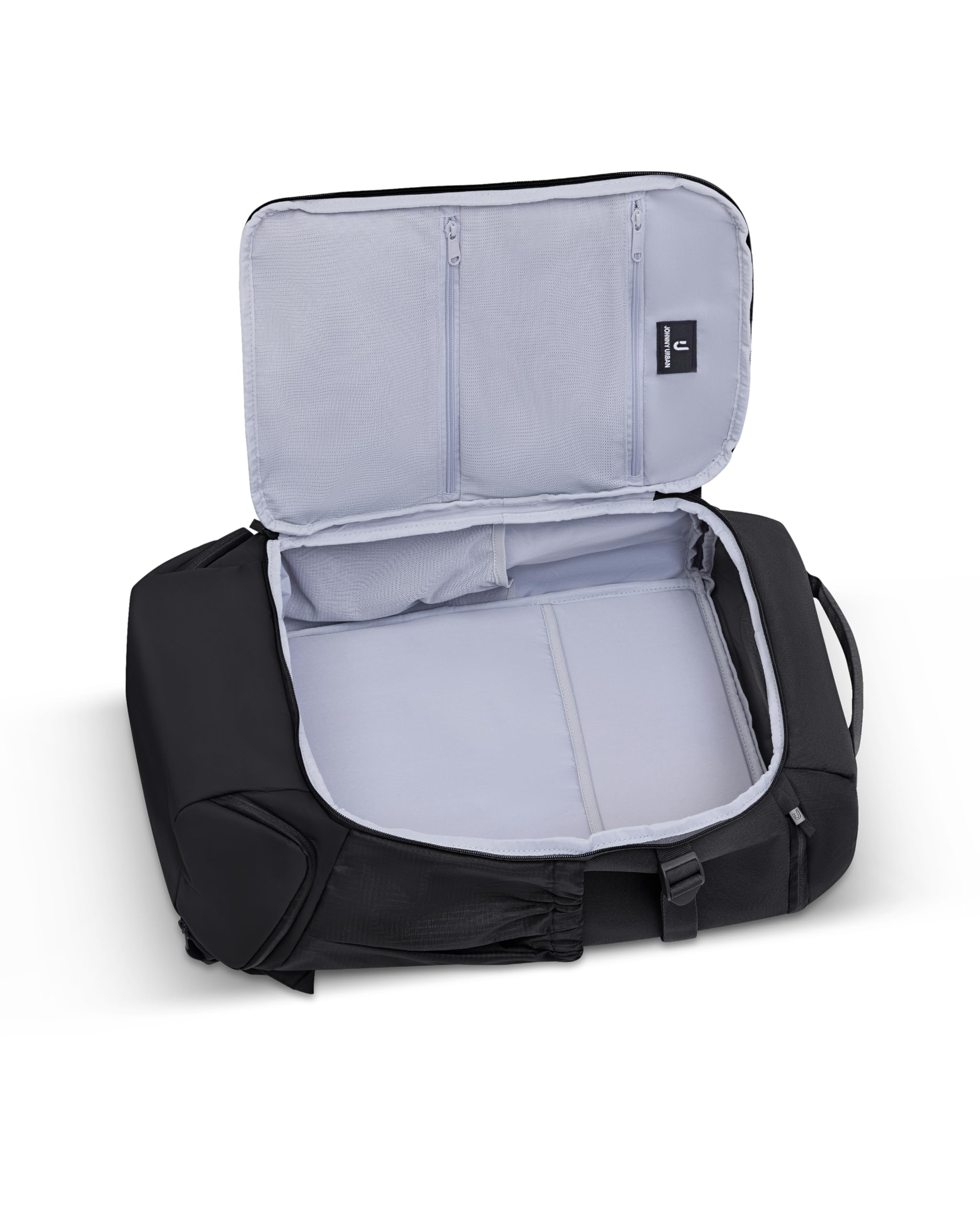 Johnny Urban Reiserucksack Schwarz - Kian Large - Rucksack Handgepäck Flugzeug für Damen & Herren - Großer Travel Tagesrucksack mit 16 Zoll Laptopfach - Reisetasche 25l