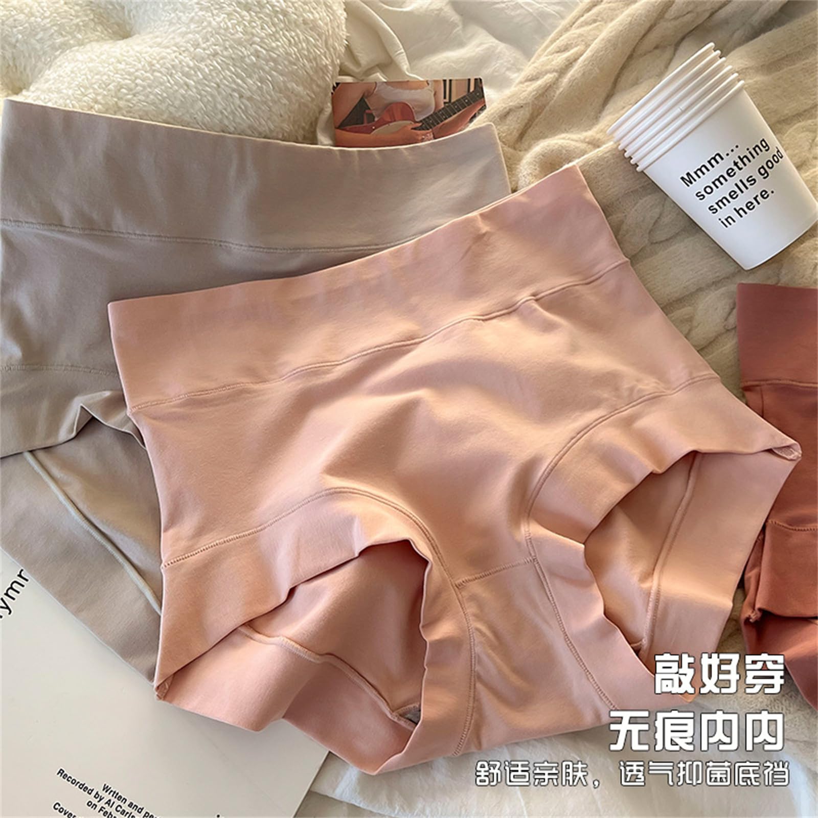 Culotte Hipster Donna Biancheria Intima A Vita Alta da Donna in Cotone A Fiocco Lungo 3 Confezioni