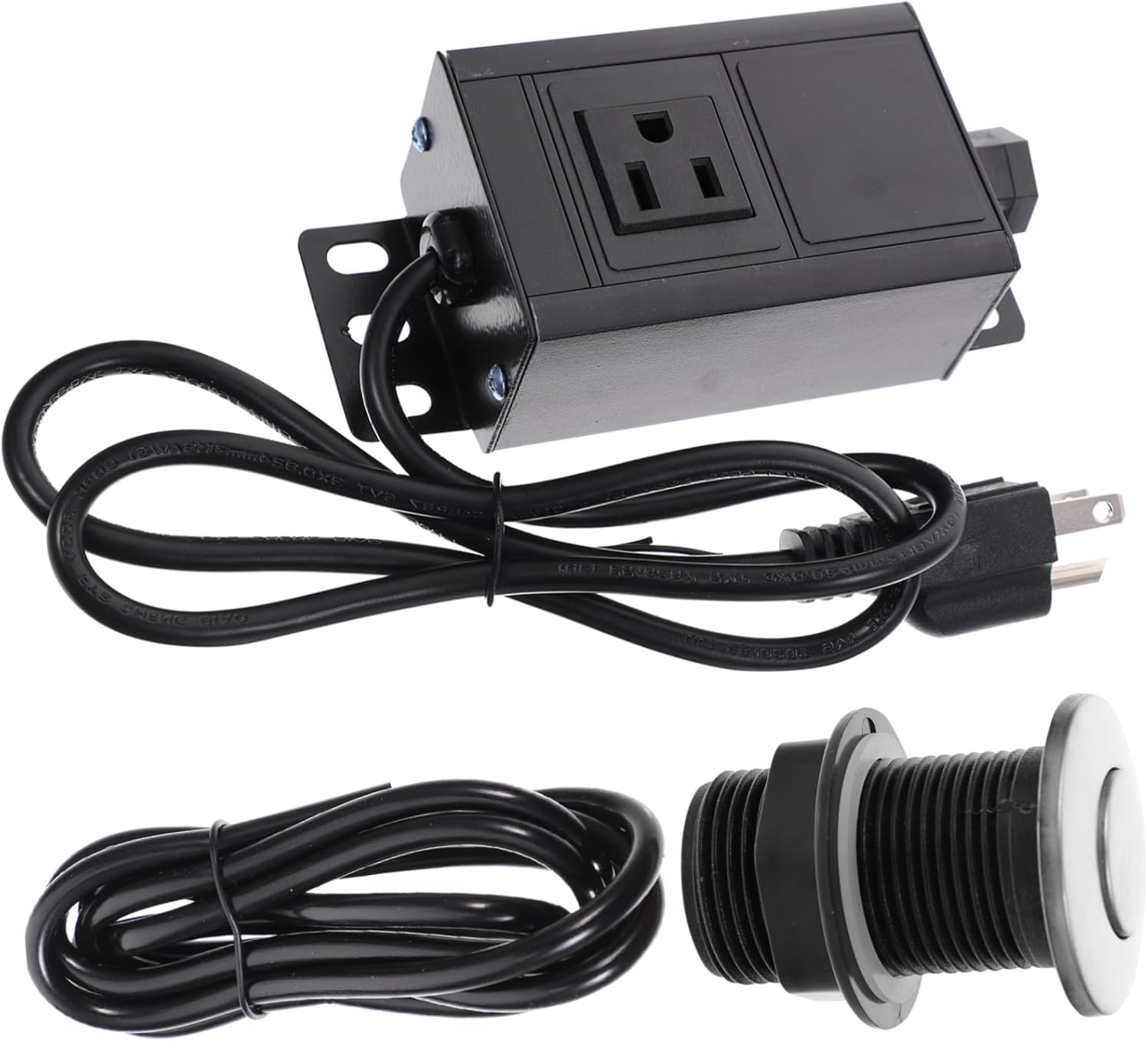 jojofuny 1set Air Kit for Garbage Disposal Power Module Compatible Standard Disposers Easy Installation Voltage Includes Button