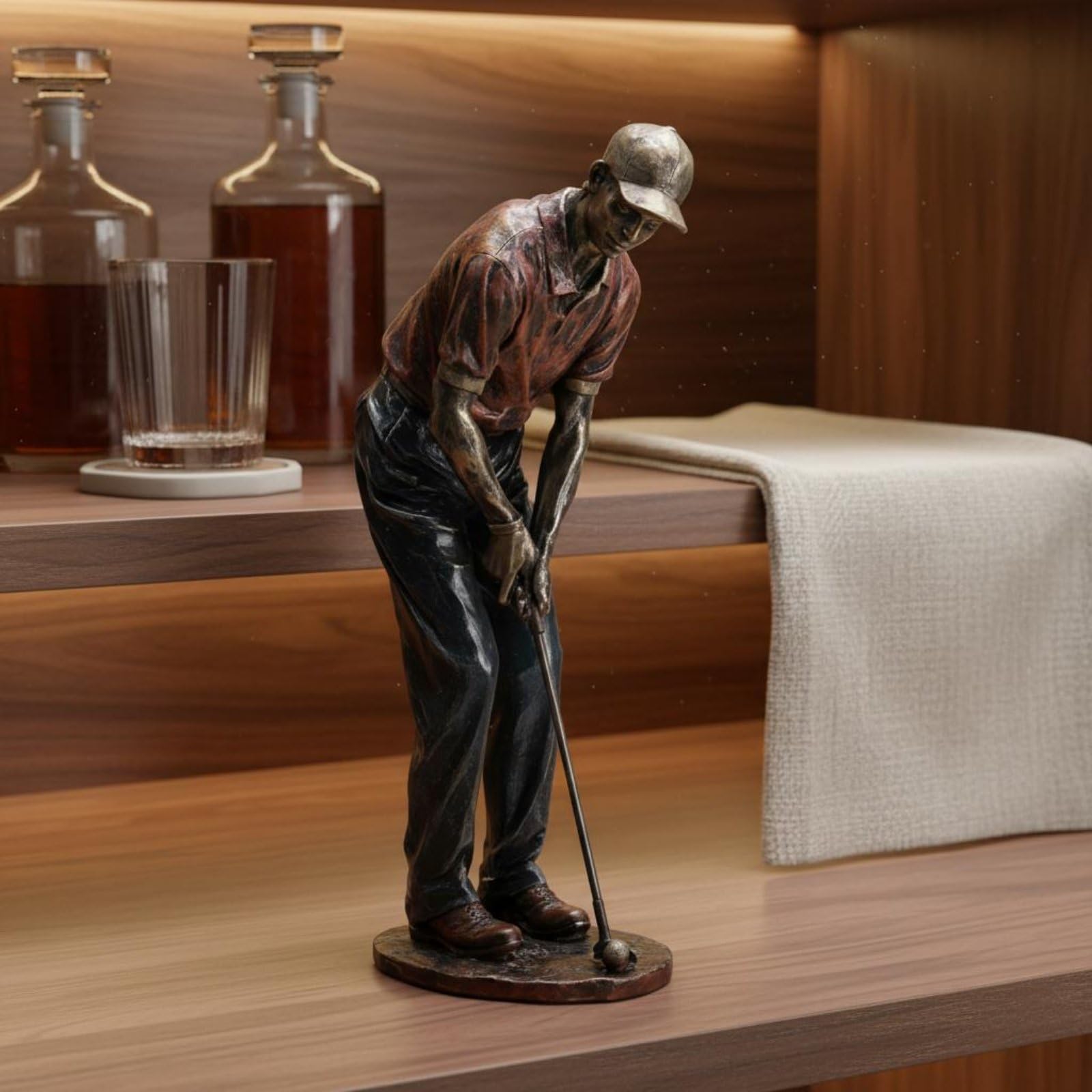Qianly Estatua Golfista Resistente Figura Golfista a Mano Estatua portista Golf para Estantería, Style to 1