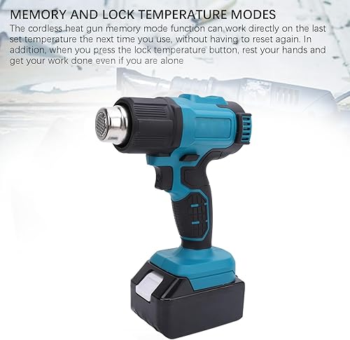 Miniatura 3 de Pistola de calor inalámbrica con pantalla LCD, pistola de calor alimentada por batería para manualidades, envoltura retráctil, con modo de memoria y