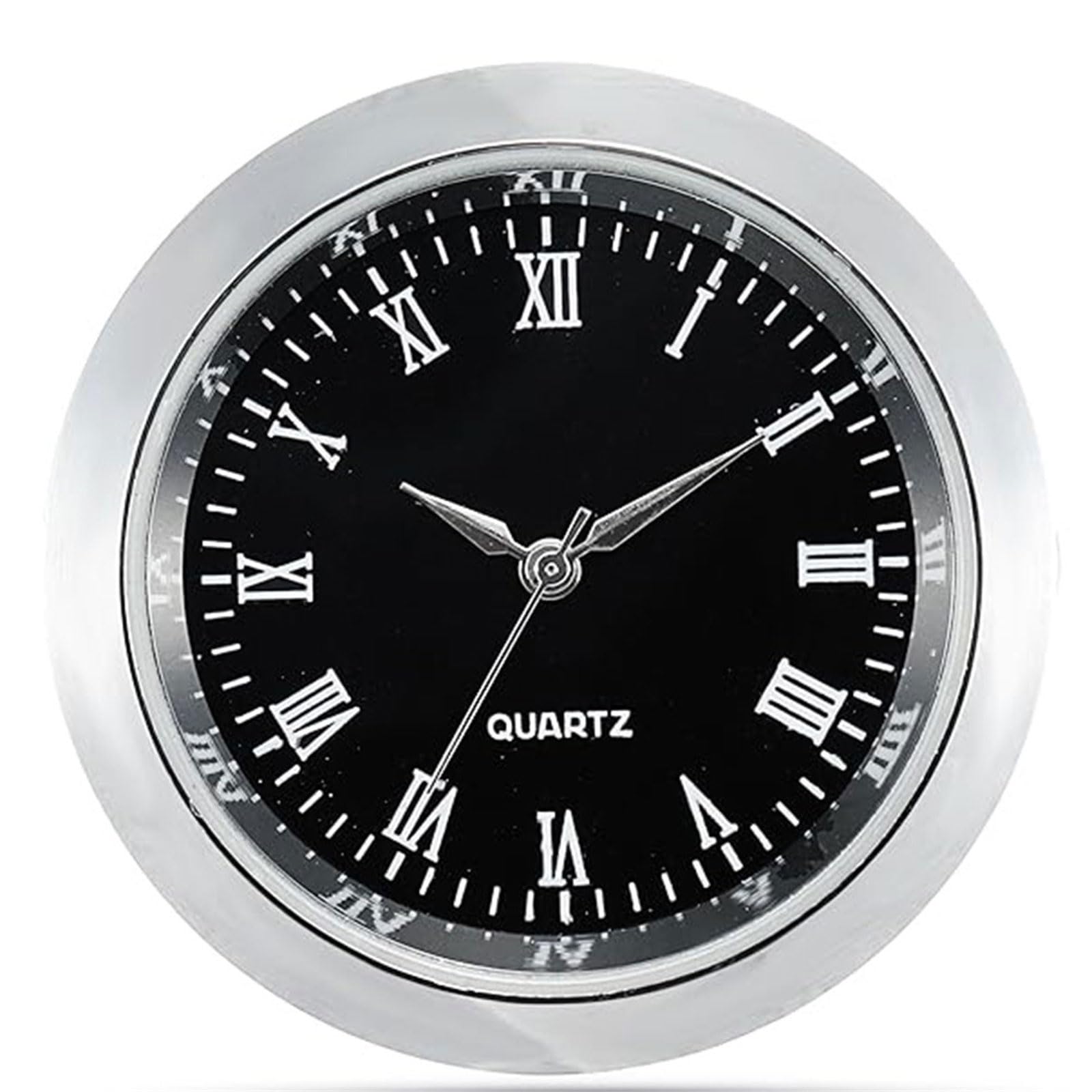 Osniyaw Men's Silver Frame Black R Sophisticated Miniature Roman Numerals Watch Insert 36Mm Round Metal Dials Replacet Craft Projects Metal Watch Head