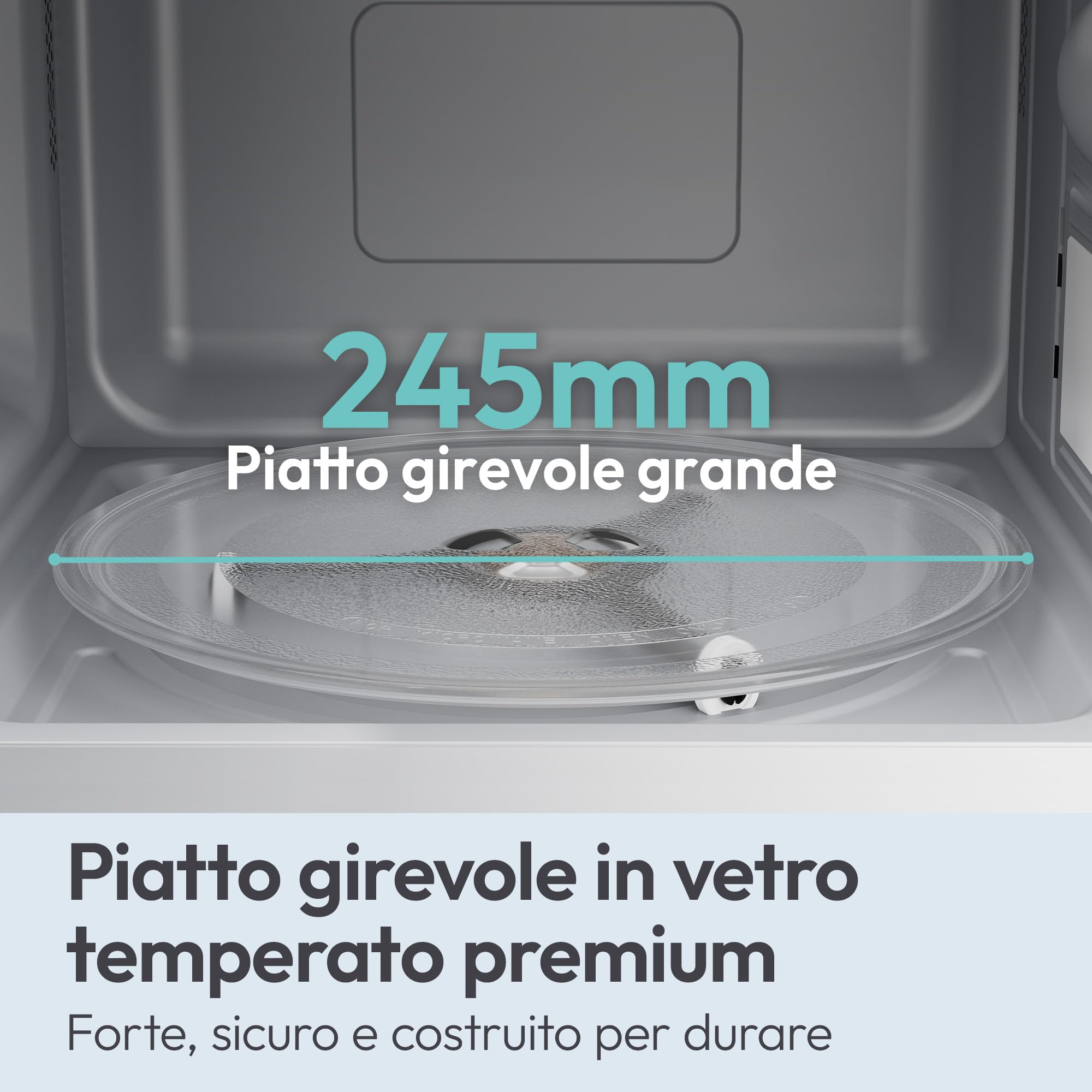 Candy Forno a Microonde 20 Litri, 700W, 5 Livelli di Potenza, Piatto Girevole, Apertura Laterale, App hOn con Ricette e Contenuti Extra, Bianco, 43,4 x 32,9 x 24,1 cm YEUMW3CSMW