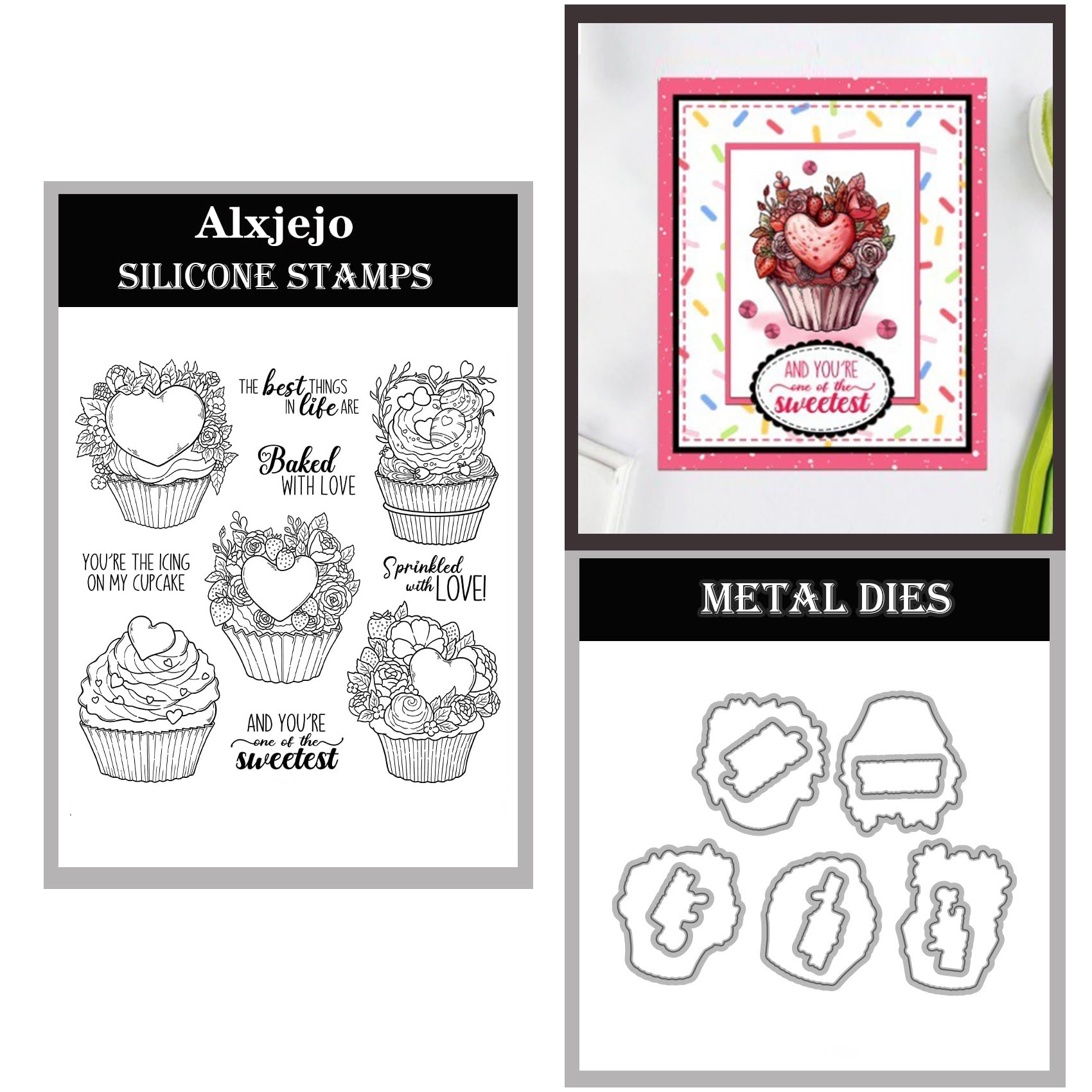 Alxjejo Cutting Dies and Stamps Set 2024-2025-2026,Stamps and die for Card Making for DIY Birthdays, Thanksgiving Day, Valentine's Day, Scrapbooking, Art Craft, Festivals Greeting Card Album