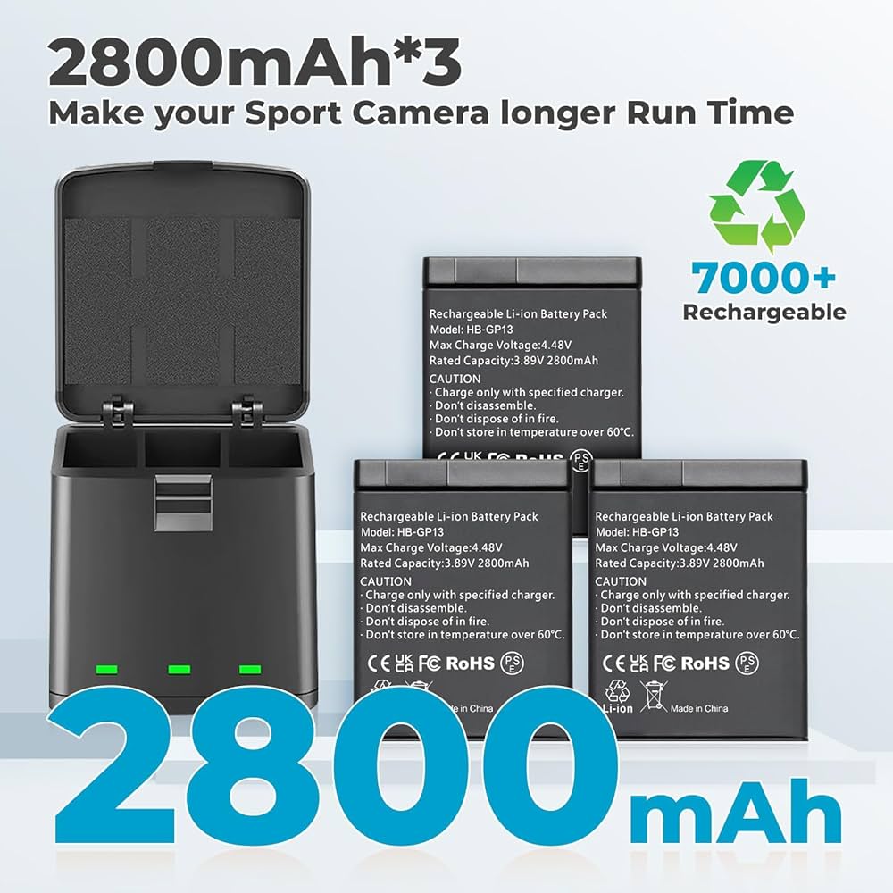 ビデオカメラ Go pro Battery charger Amazon.com : GoPro Dual Battery Charger + 2 Enduro Batteries