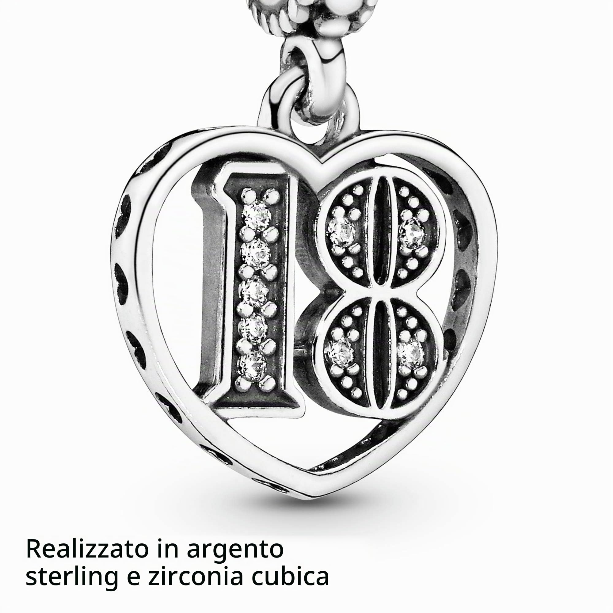 PANDORA Icons Pendente in argento con zirconia cubica trasparente