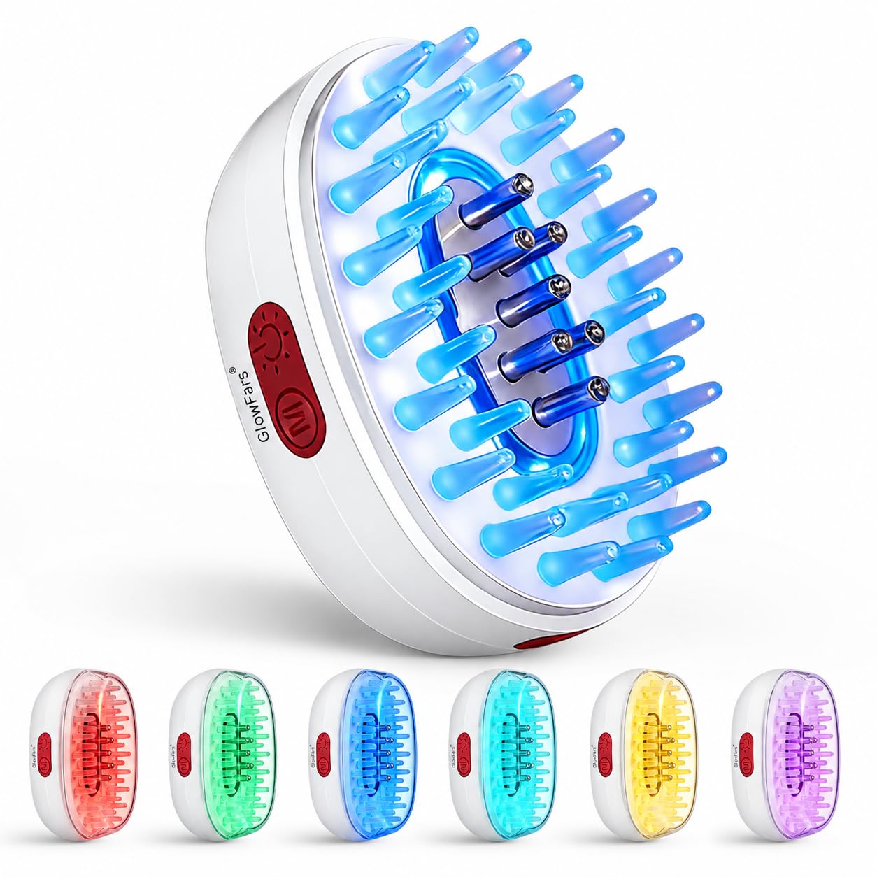 7-1 - Cepillo para el cabello, masajeador de cuero cabelludo + dispositivo aplicador de aceite para hombres y mujeres, cuidado del cabello de aspecto más completo, masajeador portátil impermeable para