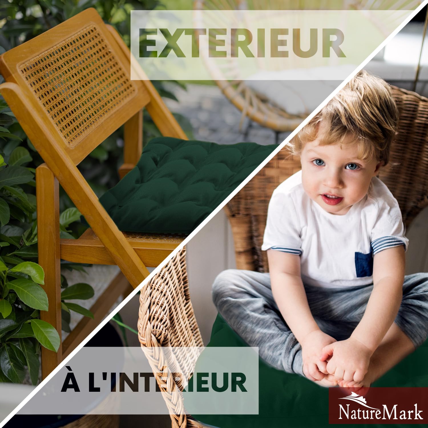 Chaise Jardin Exterieur 4 Coussins D'assise 40x40 Cm Gris Argenté - Avec Liens Anti-glisse Intérieur/extérieur Coussin Assise Gris