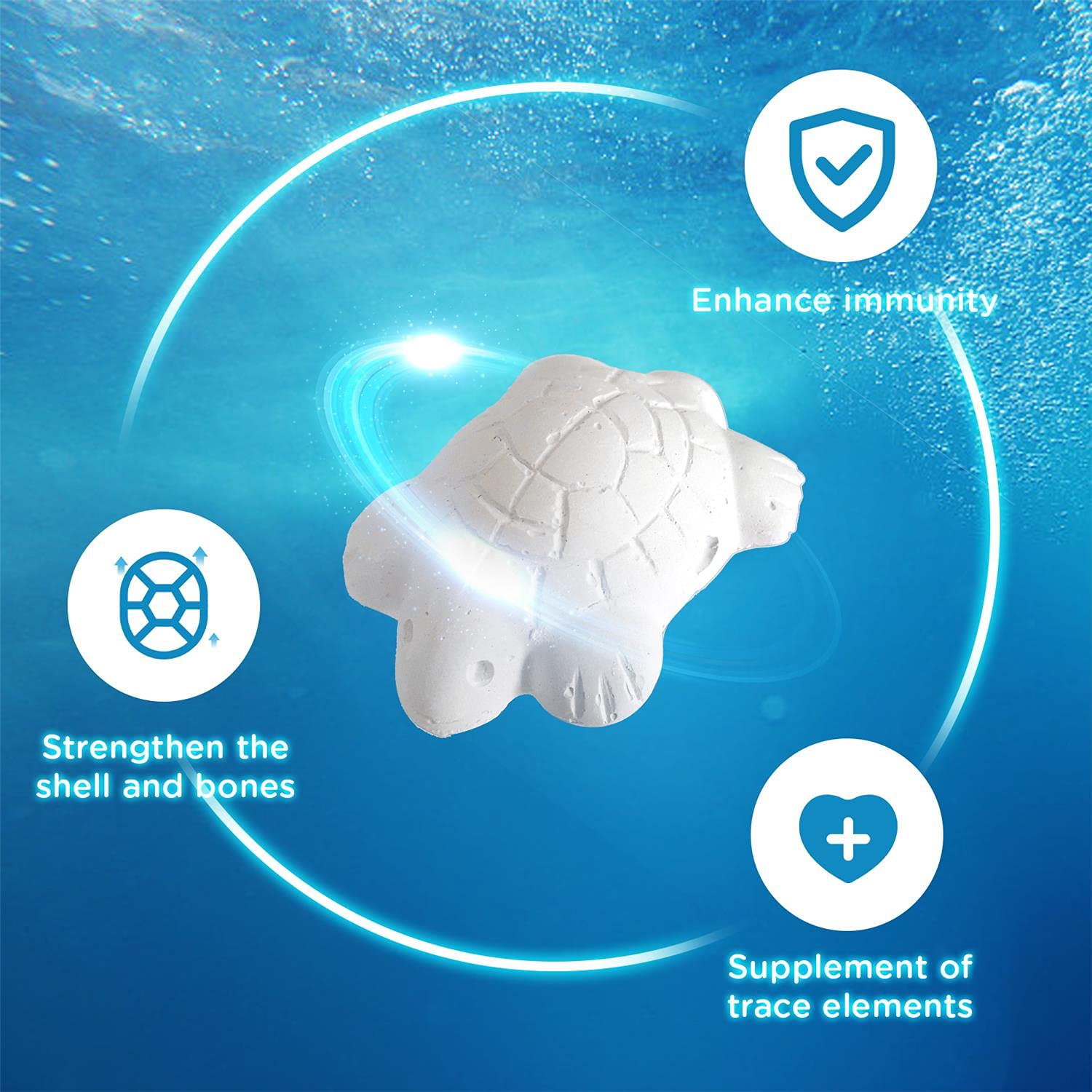 Nobleza - Calcium for Aquatic Turtles, 12 Pack Suppléments de Base Naturels, Améliorant la Carapace de la Tortue, L5 * W3.5cm