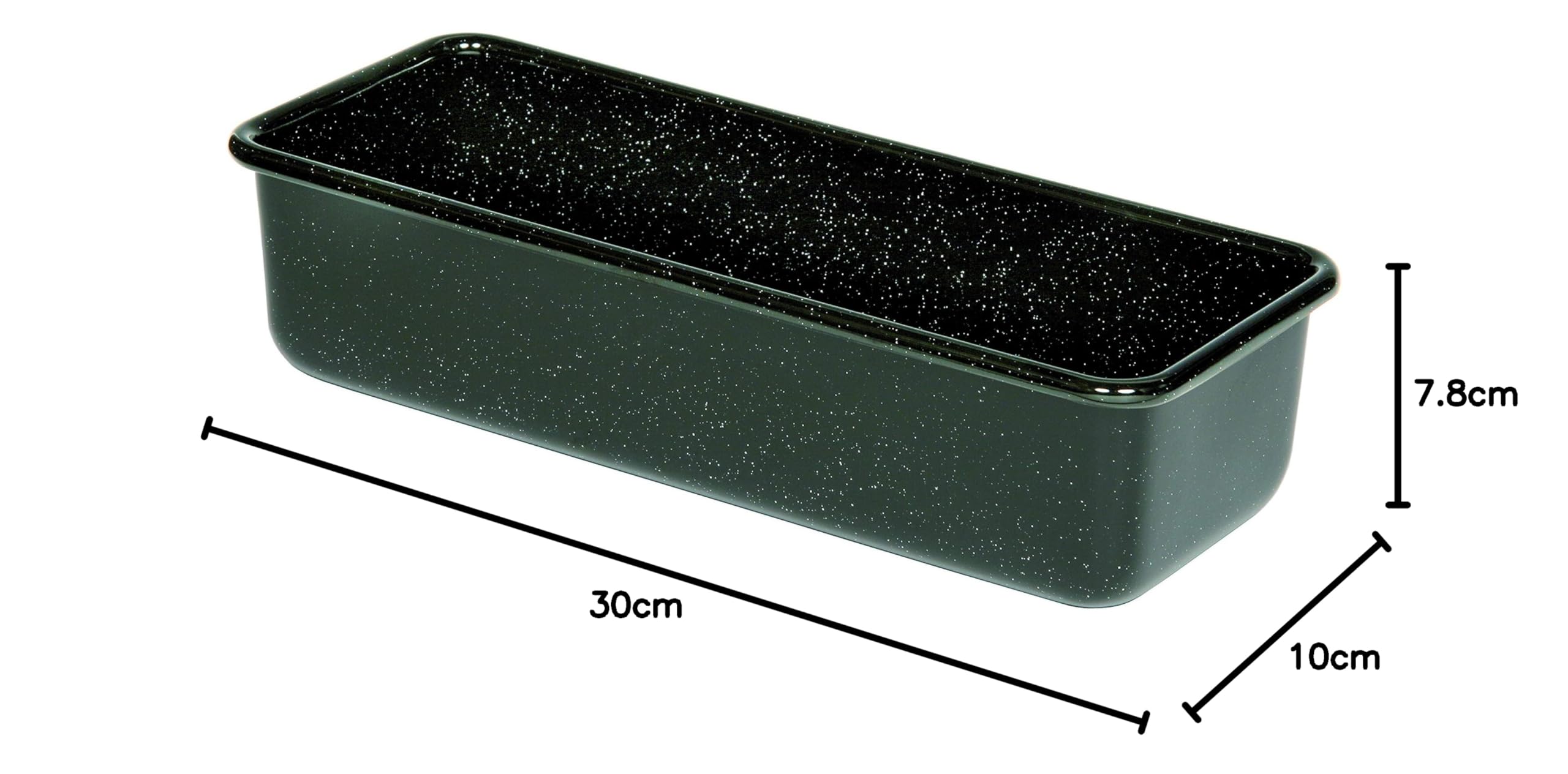 Riess, 0638-022, molde para pan profesional, molde para roscón de Reyes, capacidad 1,7 litros, altura 7,8 cm, anchura 10 cm, longitud 30 cm, esmalte, negro, molde para pan, inducción