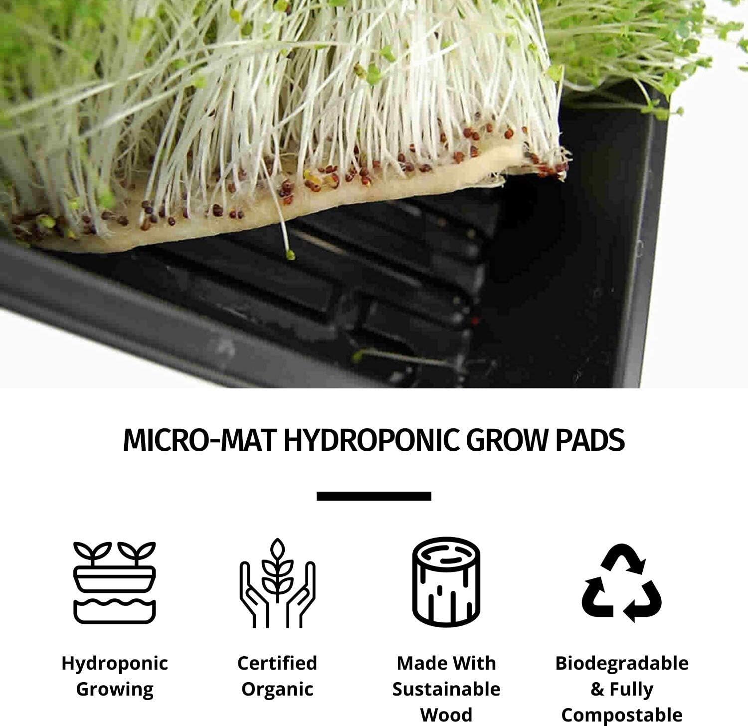 Handy Pantry Micro-Mats Hydroponic Grow Pads - for Organic Production - 500 Pack - Plant & Seed Germination: Wheatgrass, Microgreens, More - for 20" x 10" Greenhouse Trays