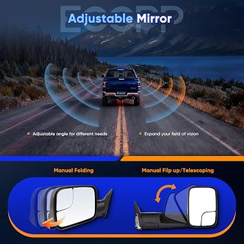 ECCPP Pair Tow Mirrors Fit For Dodge For Ram 1500 1994-2001 Pickup Truck