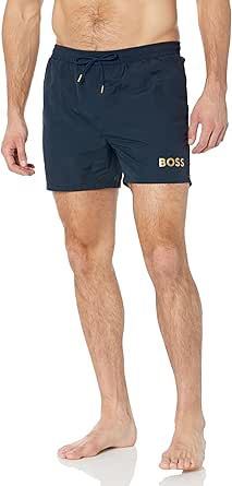 BOSS Men's Standard Metallic Logo Swim Trunks | Amazon.com