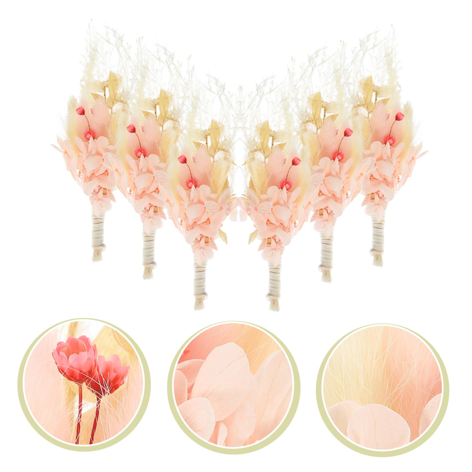 IMIKEYA 2 Pièces 6 Fleurs Conservées Arreglos Naturales Bricolage Plante Séchée Fleurs Arrangement pour Bricolage Petites Fleurs Séchées Fleurs Séchées Naturelles Rose Mariée