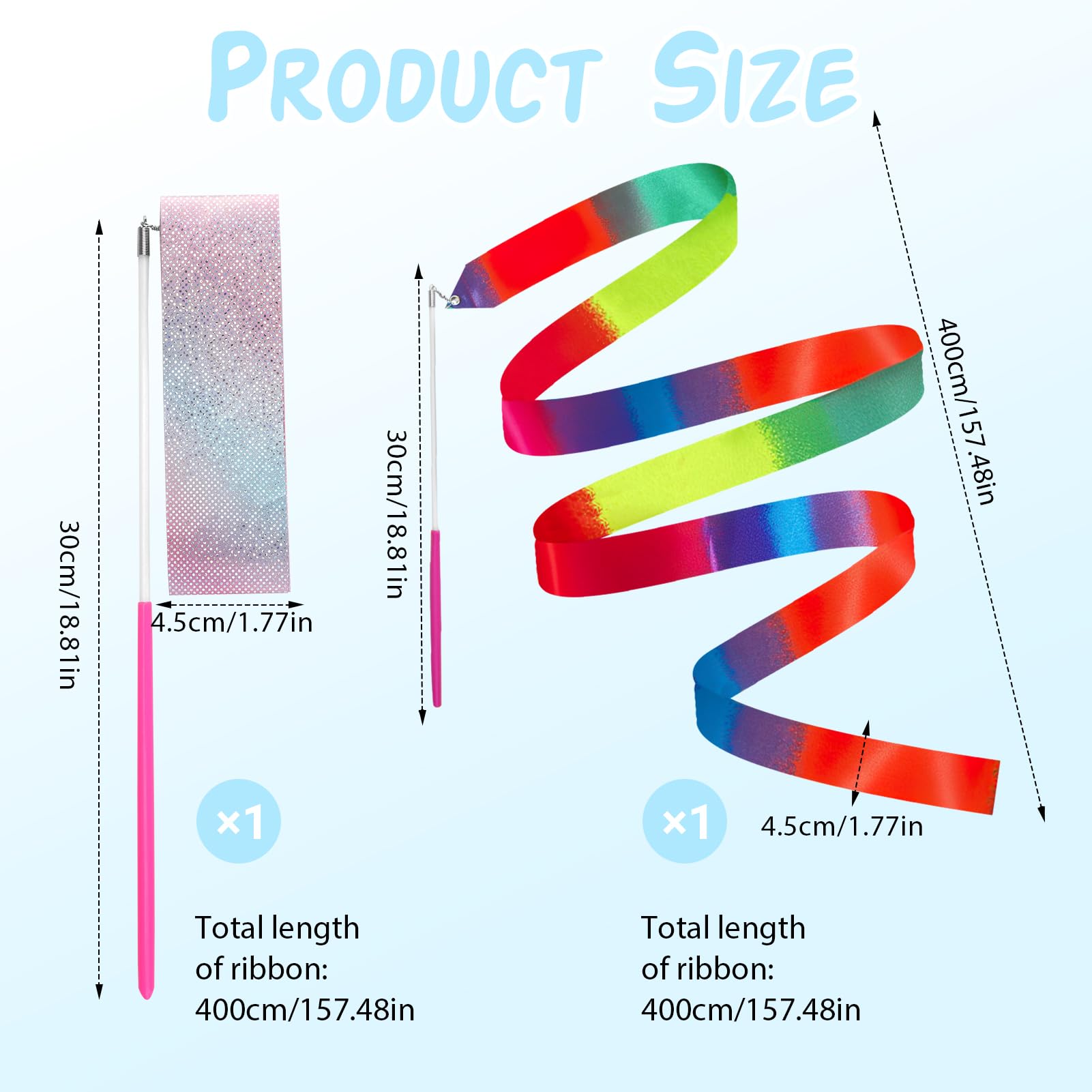 WDSBZNB Nastro Ginnastica Ritmica 2M 4M Nastri Colorati - Foto 11