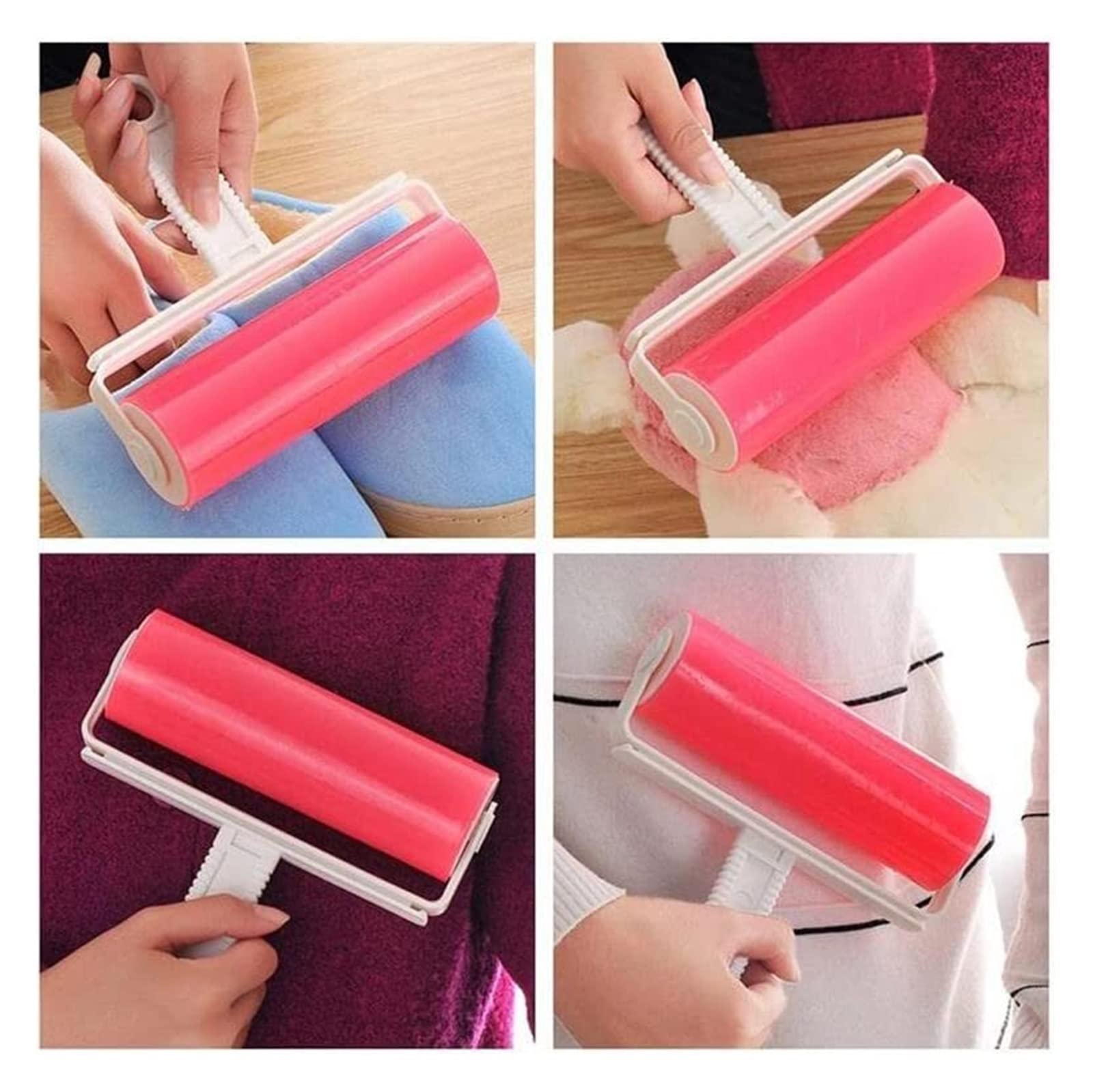 pluizenroller Herbruikbare Wasbare Lint Roller Sticky Lint Remover Pet Hair Remover Cleaner for kleding, dierenharen, autostoelen (Color : A-pink