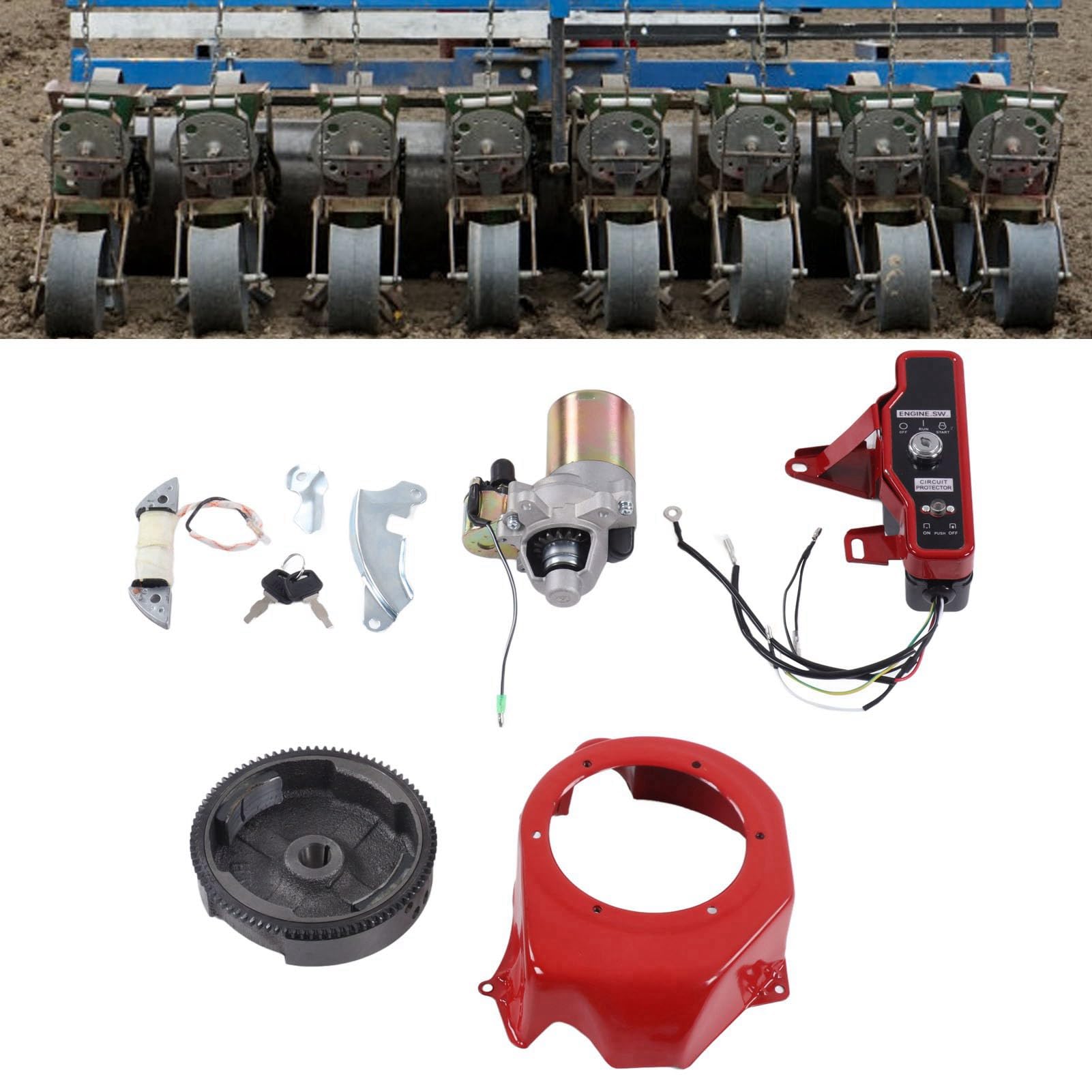 Kit de Arranque Eléctrico Resistente para Generadores de Gasolina 168F 170F, Incluye Volante y Motor, Fácil de Instalar y Duradero