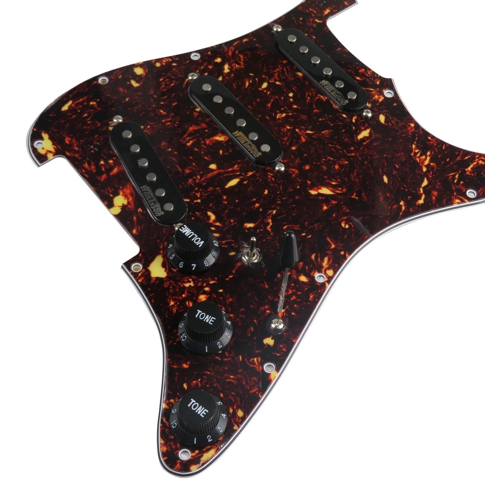 Battipenna Precablato Completamente Caricato A 7 Vie SSS Ainico 5 Pickup Single Coil Set Per Manico E Ponte Di Chitarra Elettrica(3/4)
