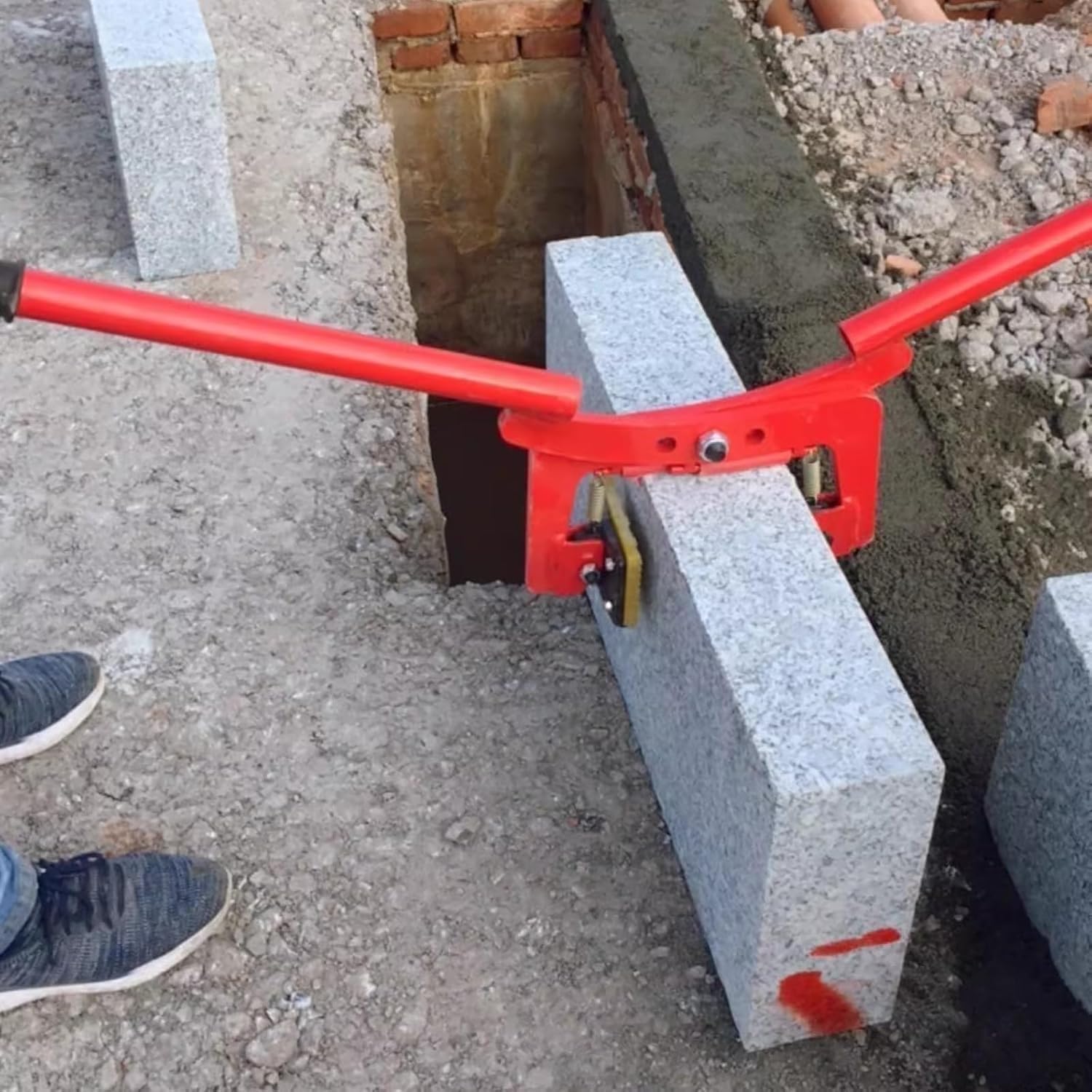 Sollevatore per lastre di palo, morsetto di sollevamento per pietra, acciaio legato forgiato, apertura regolabile, per sollevamento blocchi di calcestruzzo