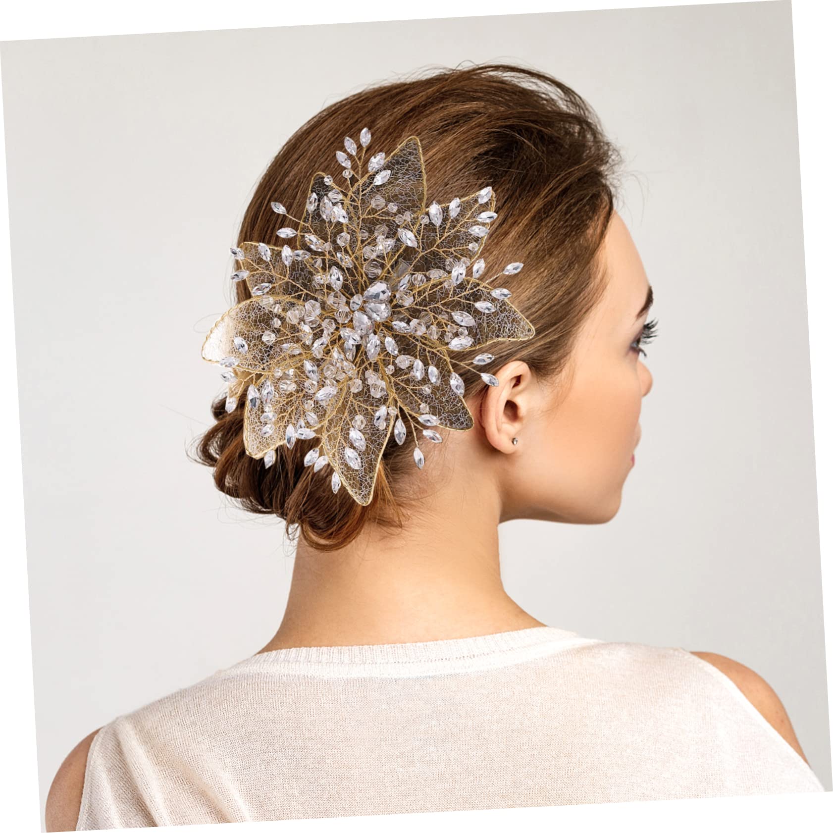 Beavorty 3piezas Elegante Horquilla De Boda Cristales De Rhinestone Accesorio Floral Para Peinados De Novia Clip De Cabello Para Mujeres