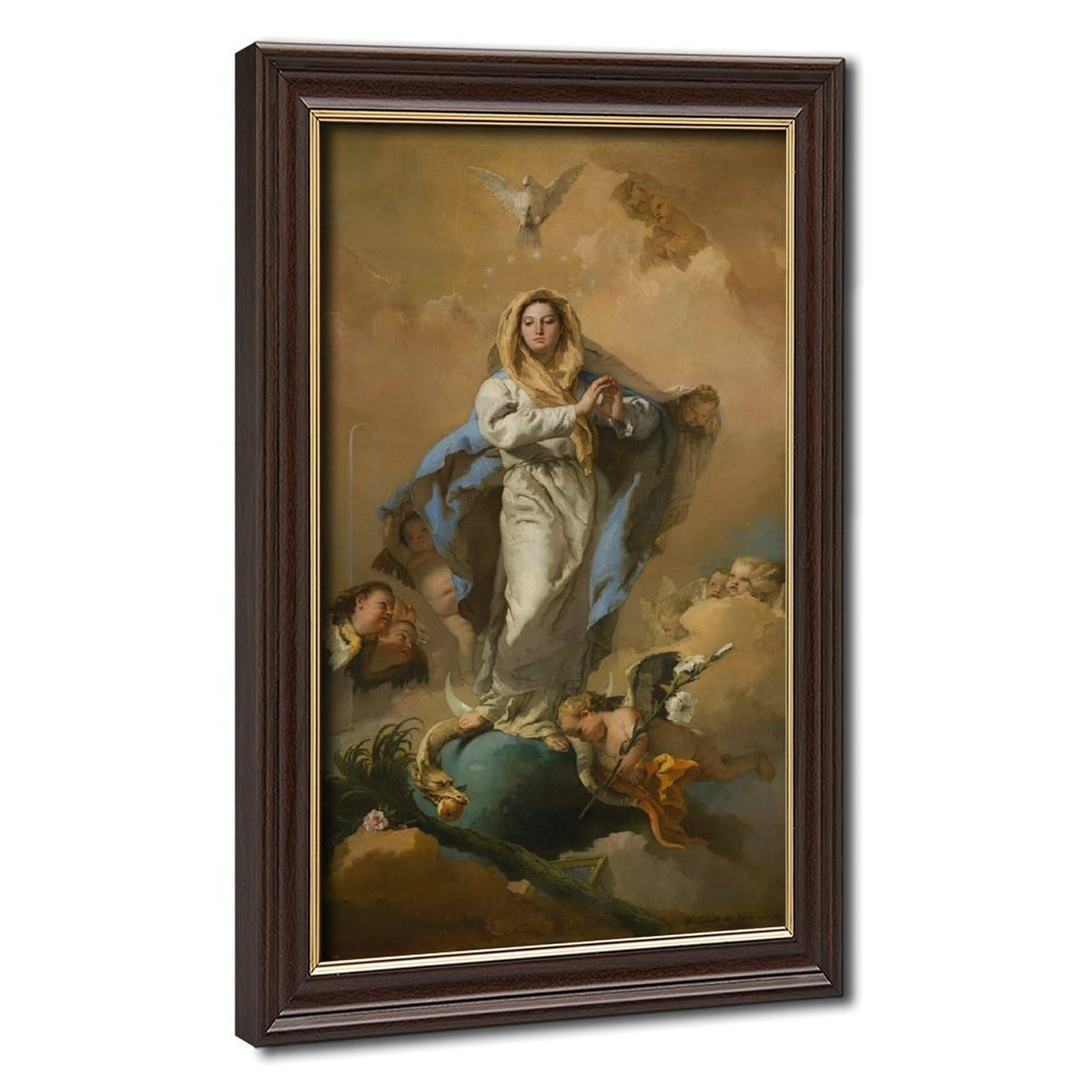 WCYB The Immaculate Conception by Giovanni Battista Tiepolo Posters Prints Canvas Deco Paintings Wall Art Hangable Frame 16" L X 24" W
