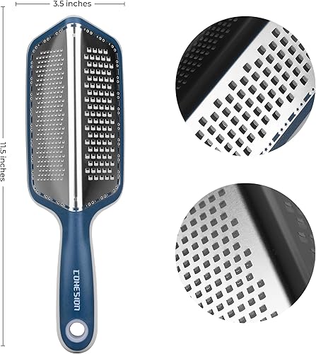 Miniatura 7 de Cohesion Zester Grater Double-sided Graters for Kitchen - Kitchen Lemon Zester Tool for Cheese, Citrus, Garlic, Ginger, Nutmeg, Chocolate, Fruits,