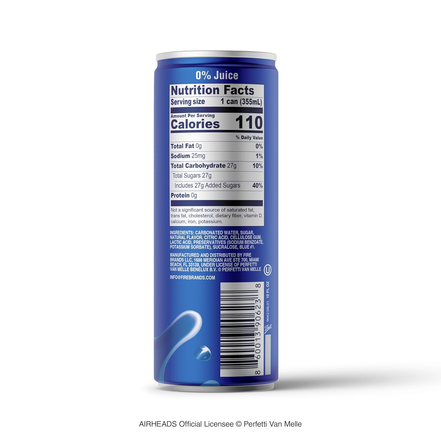 Airheads Blue Raspberry Soda – 12 Pack of 12oz Sleek Cans | Fruit Soda with a Cream Flavor Kick | Fun, Bold, and Flavor-Packed Refreshment