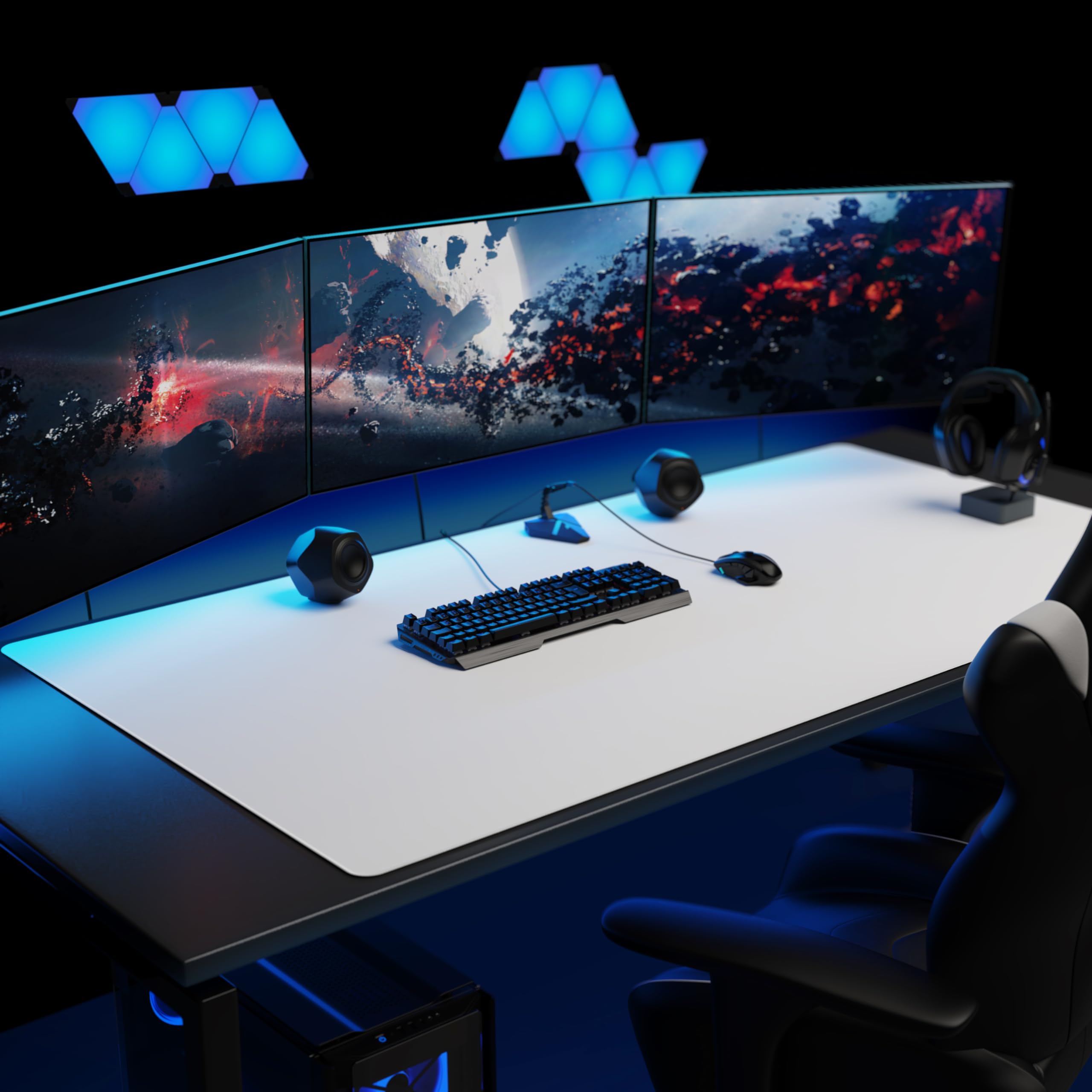TITANWOLF Tischunterlage Schreibtischunterlage 160 x 80 cm, XXL Mauspad komplett Weiß Speed Gaming 1600 x 800mm Large Size, Präzision & Geschwindigkeit, Stabiler Halt auf glatten Oberflächen