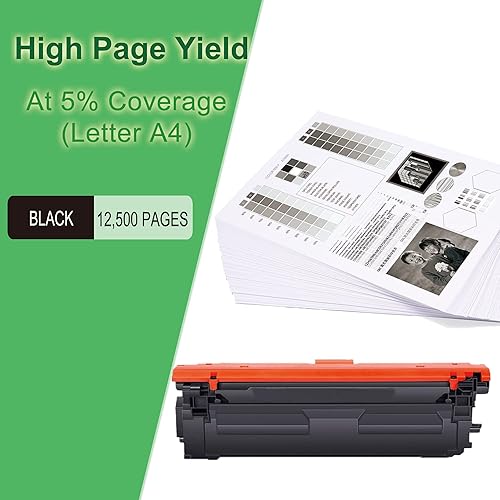 Miniatura 3 de 508X - Paquete de 4 cartuchos de tóner de repuesto para HP 508X, funciona con HP Color Laserjet Enterprise M552, M553, MFP M577 Series (negro, cian,