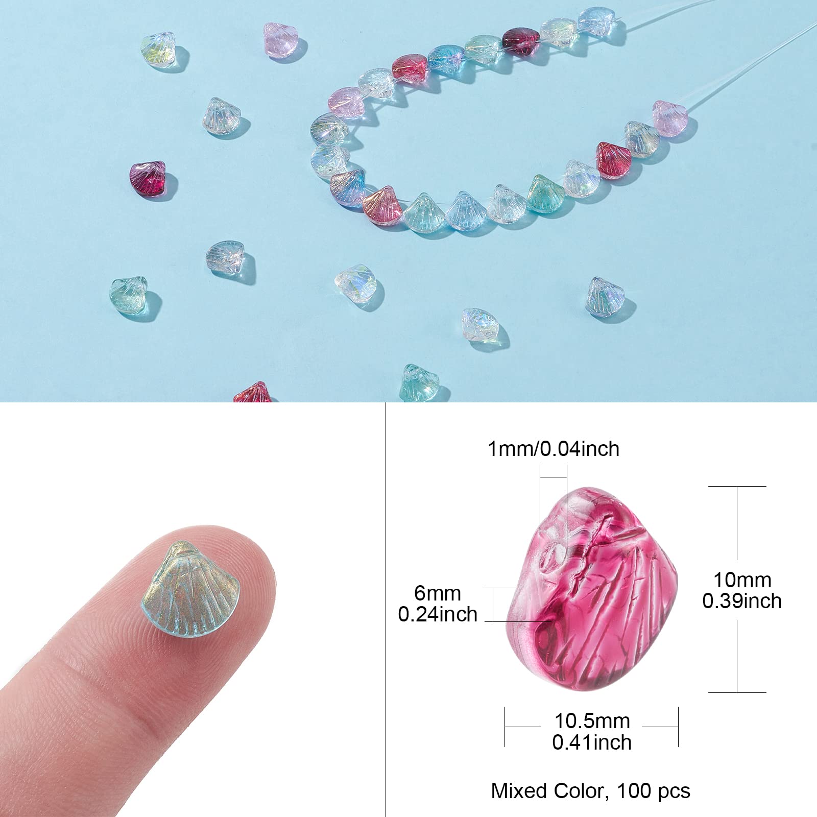 Frosted Glass Heart Beads For Jewelry Making - Mixed Colors Craft Beads (100-Piece Set)