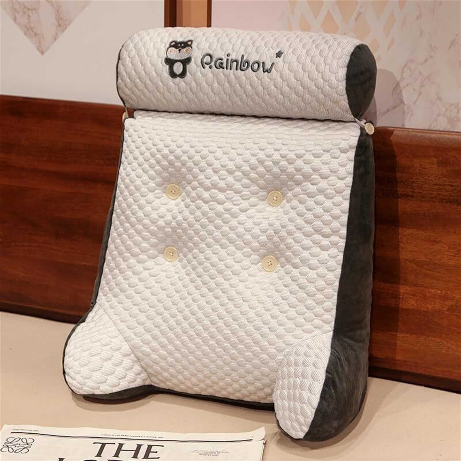 MYXJX back support cushion, Backrest Waist Pillows Triangle Reading Relax Sofa Support Removed and Washed Cushions(Husky)