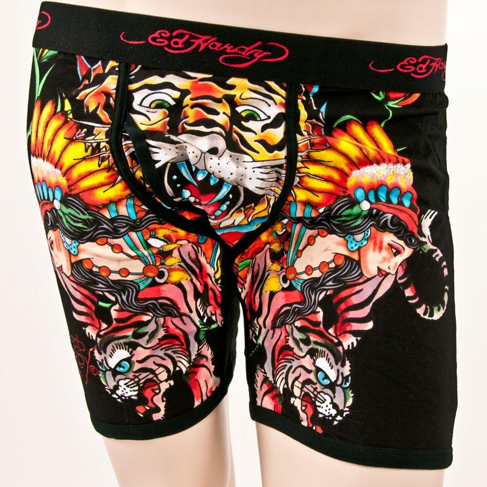 Ed Hardy Tiger W/Swords Boxers Without Fly Men's Boxers Amazon.co.uk