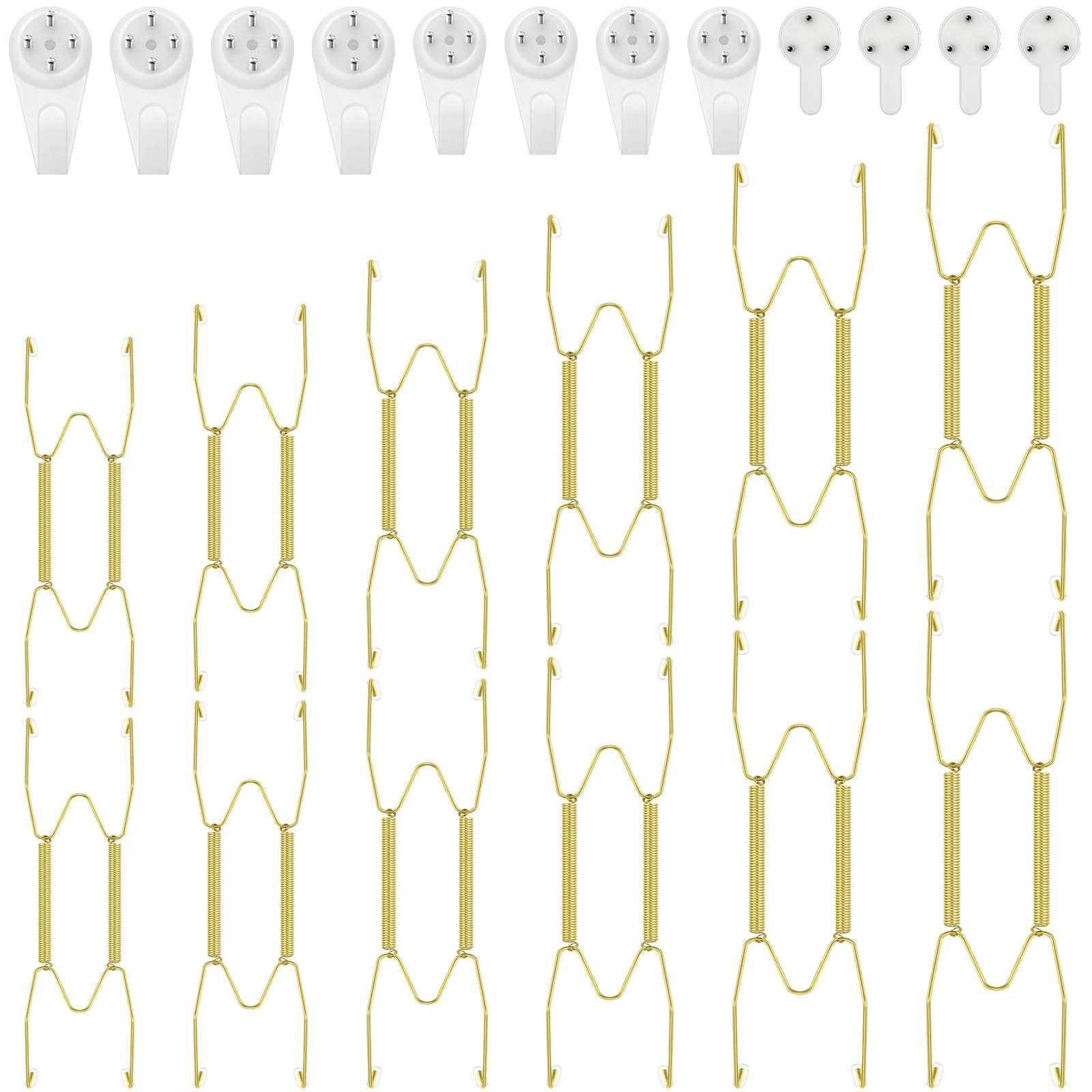 Hotop 12 Pcs Wall Plate Hangers Wire Invisible,4/6/8/10/12/14 Inch,Gold