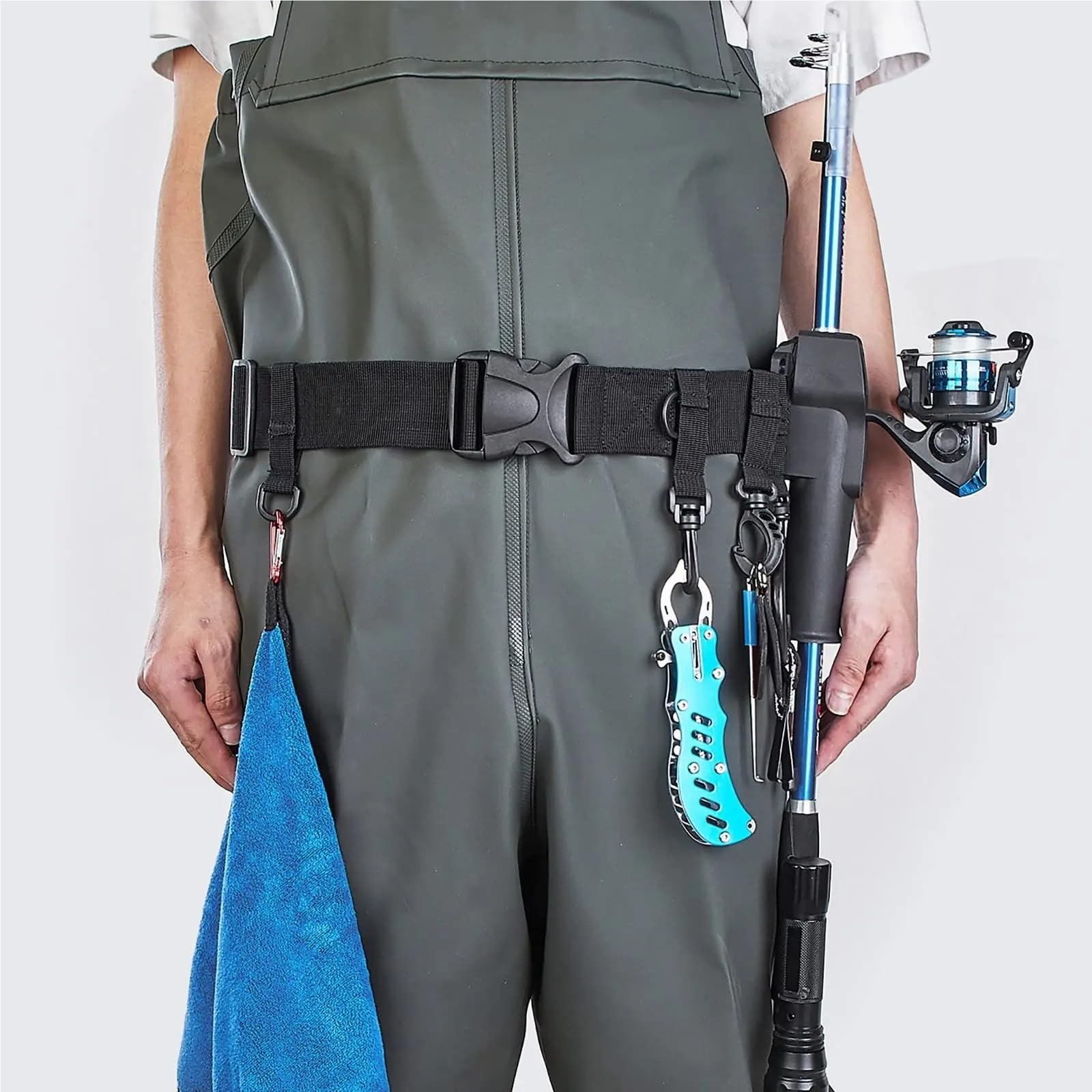 Angelrutenholster, Angelrutenhalter for den Hüftgurt, Verstellbarer Stangeneinführer for Spinnangeln mit Casting-Rolle im Freien