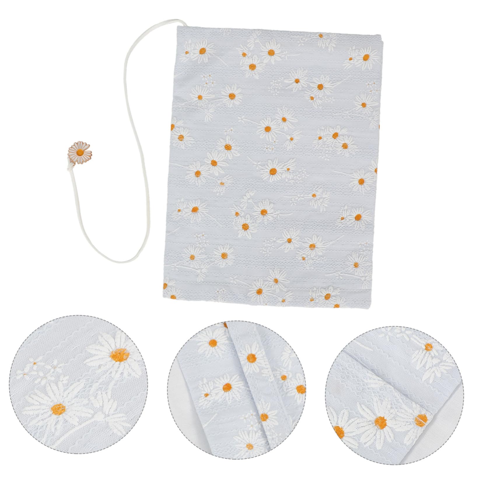 DOITOOL 4 Pezzi Copertina Libro Lavabile Protettiva per Quaderni e Libri Design con Margherita Protezione Resistente e Riutilizzabile per Libri Brossura e Scolastici Accessorio Decorativo