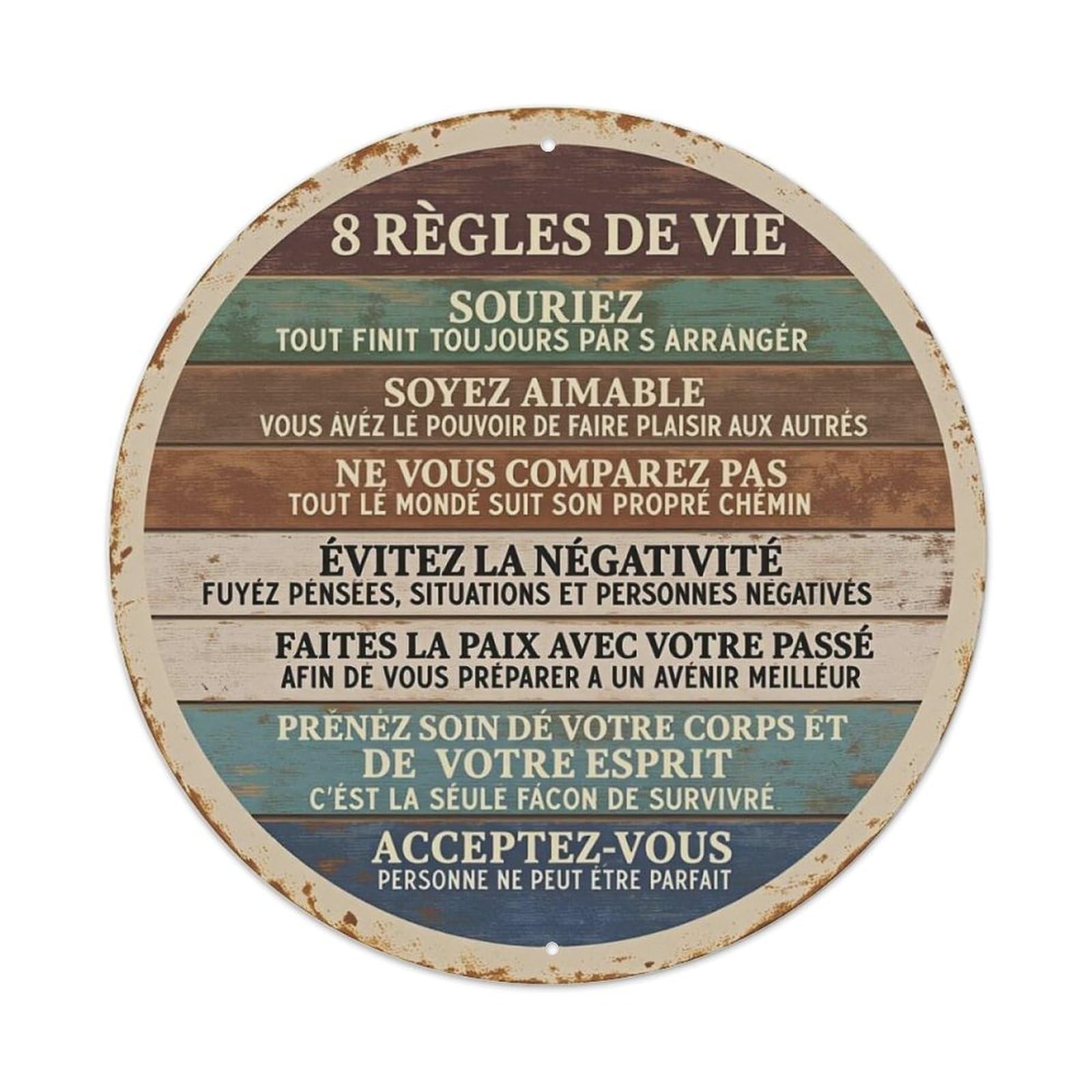 Plank Style Design With Text Metal Tin Sign