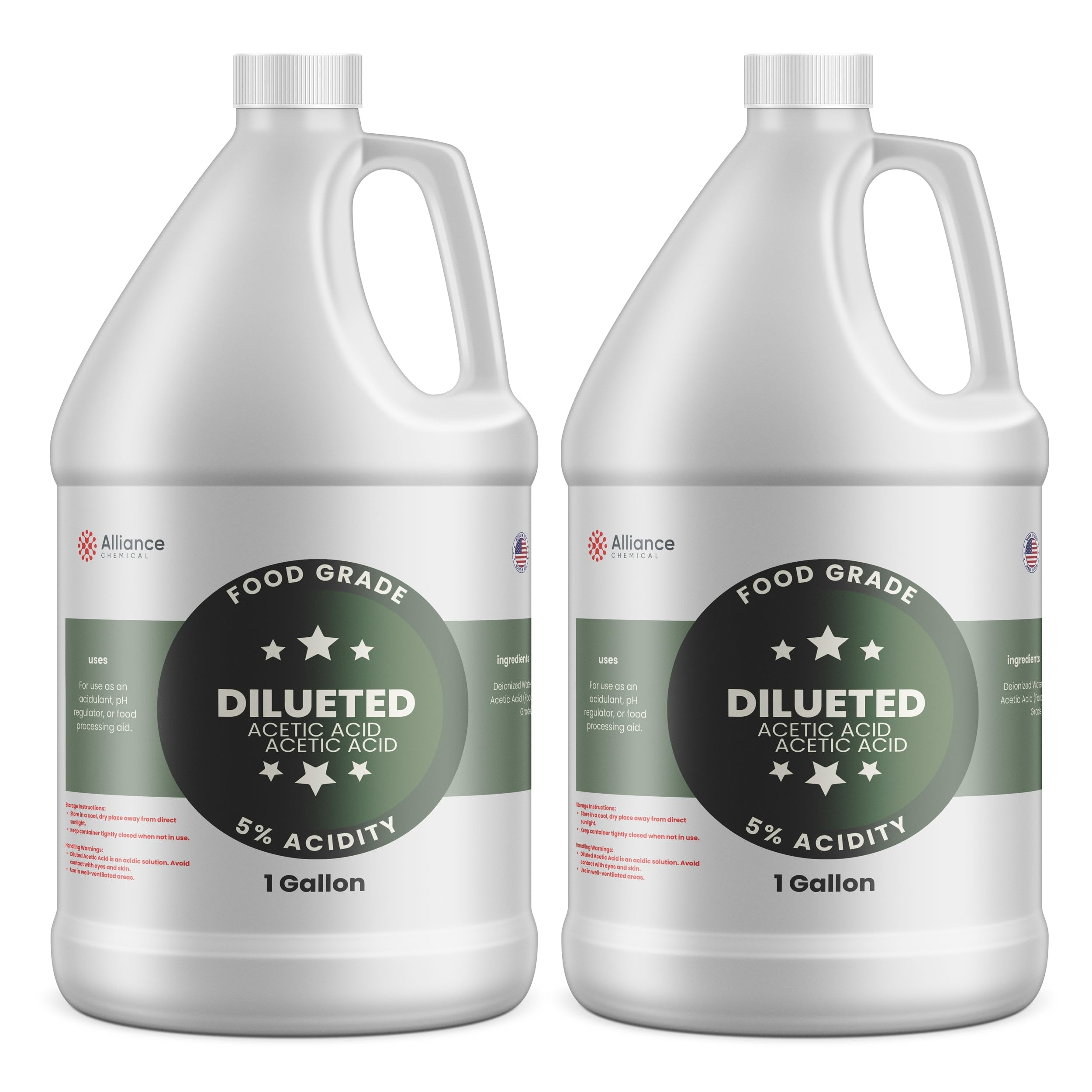 5% Diluted Acetic Acid Food Grade - 2 Gallons – for Industrial Cleaning, Metal Surface Preparation, pH Adjustment in Chemical Processing, and as a Solvent in Manufacturing