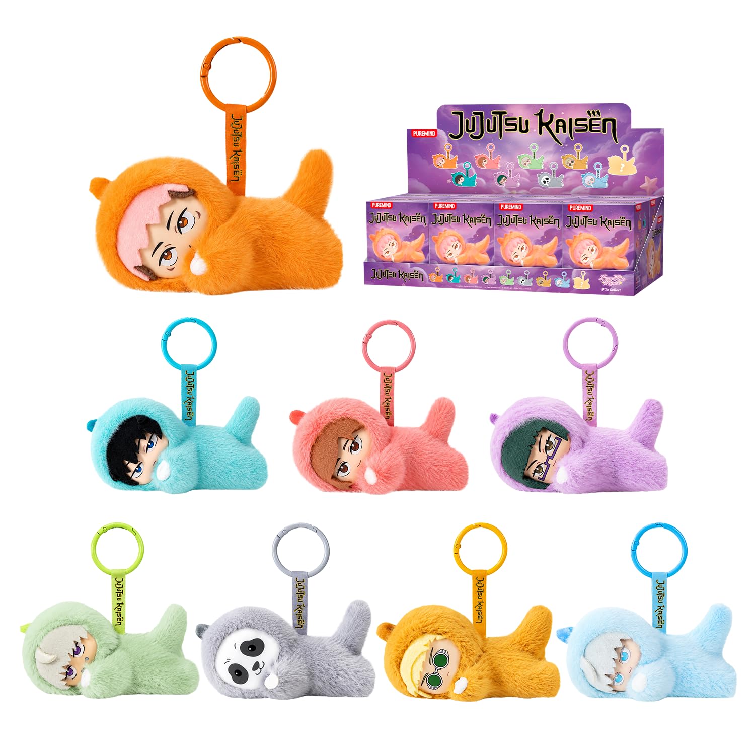 puremind Jujutsu Kaisen Lot de 8 Peluches, JJK Lazy Time Blind Box