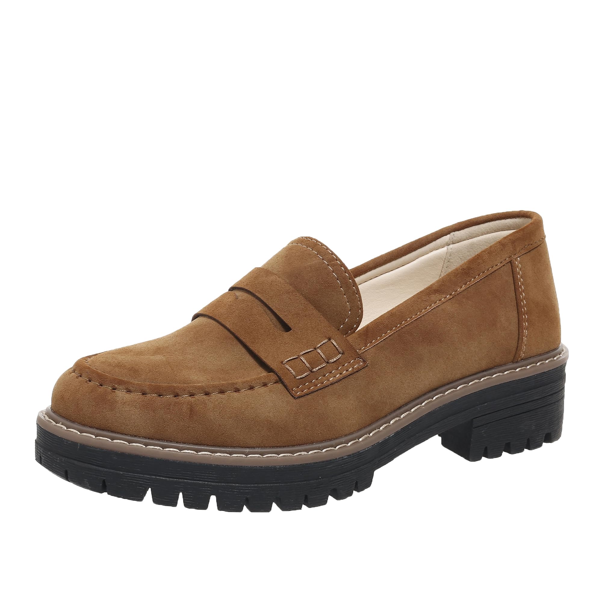 Womens Loafers Platform Chunky Penny Loafer Office Business Casual Shoes | Lug Sole Slip On Comfortable Dressy Casual Work Outings Driving Dress Shoes